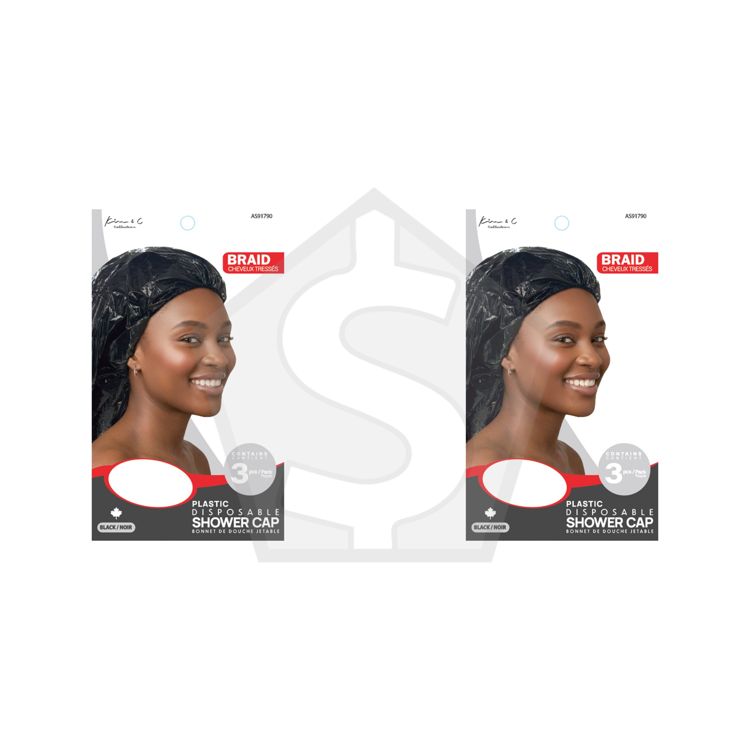 Kim & C Disposable Shower Cap for Braid (3pcs) - Black / Braid - Pack of 2