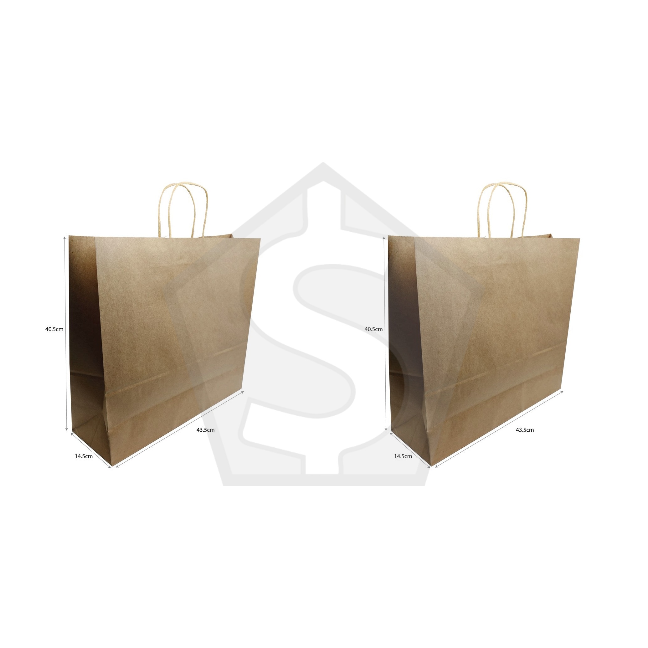 KIM & C Paper Shopping Bag (12/pk) - (43.5cm x 40.5cm x 14.5cm) - Pack of 2