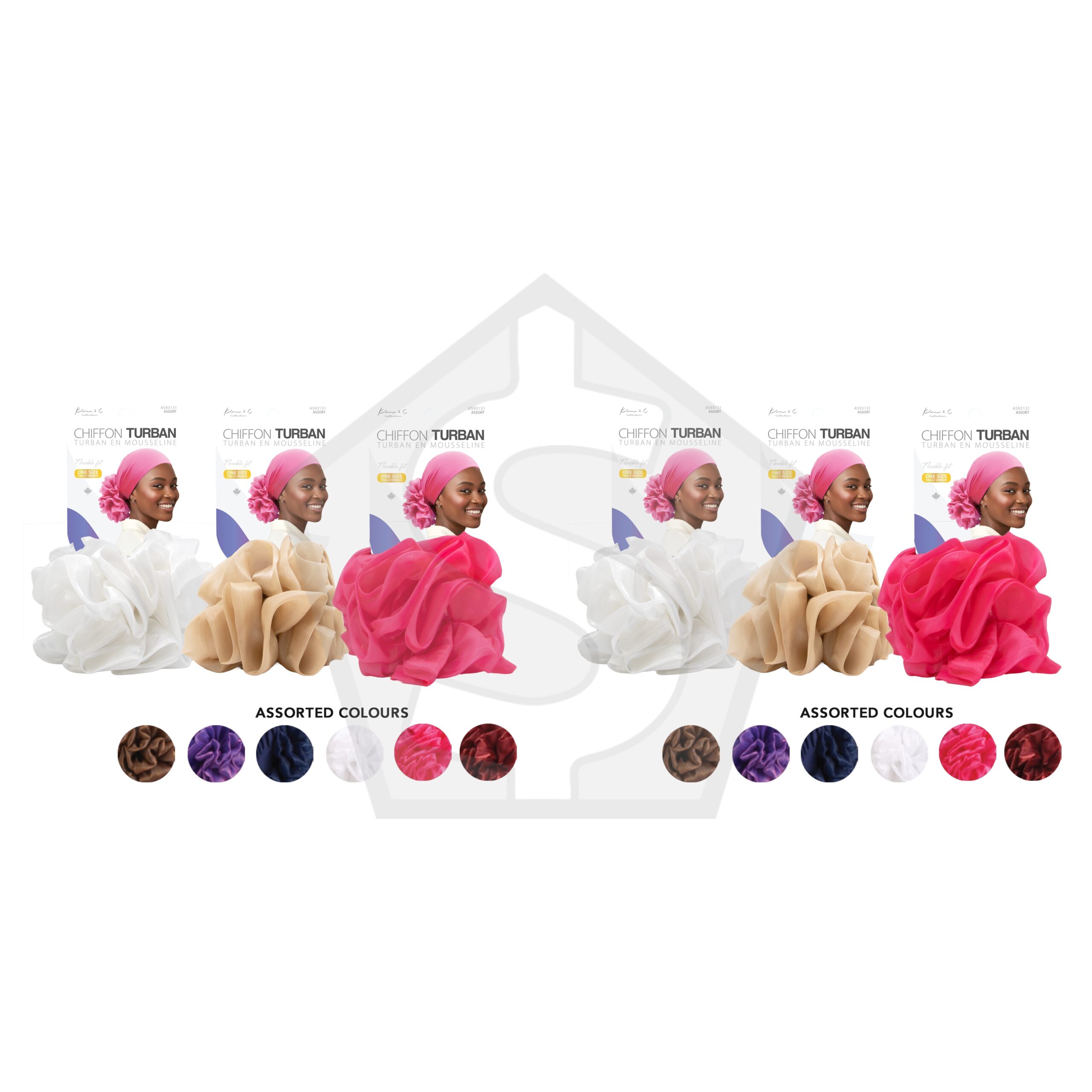 Bundle of 2 - Kim & C Premium chiffon Turban - Assorted