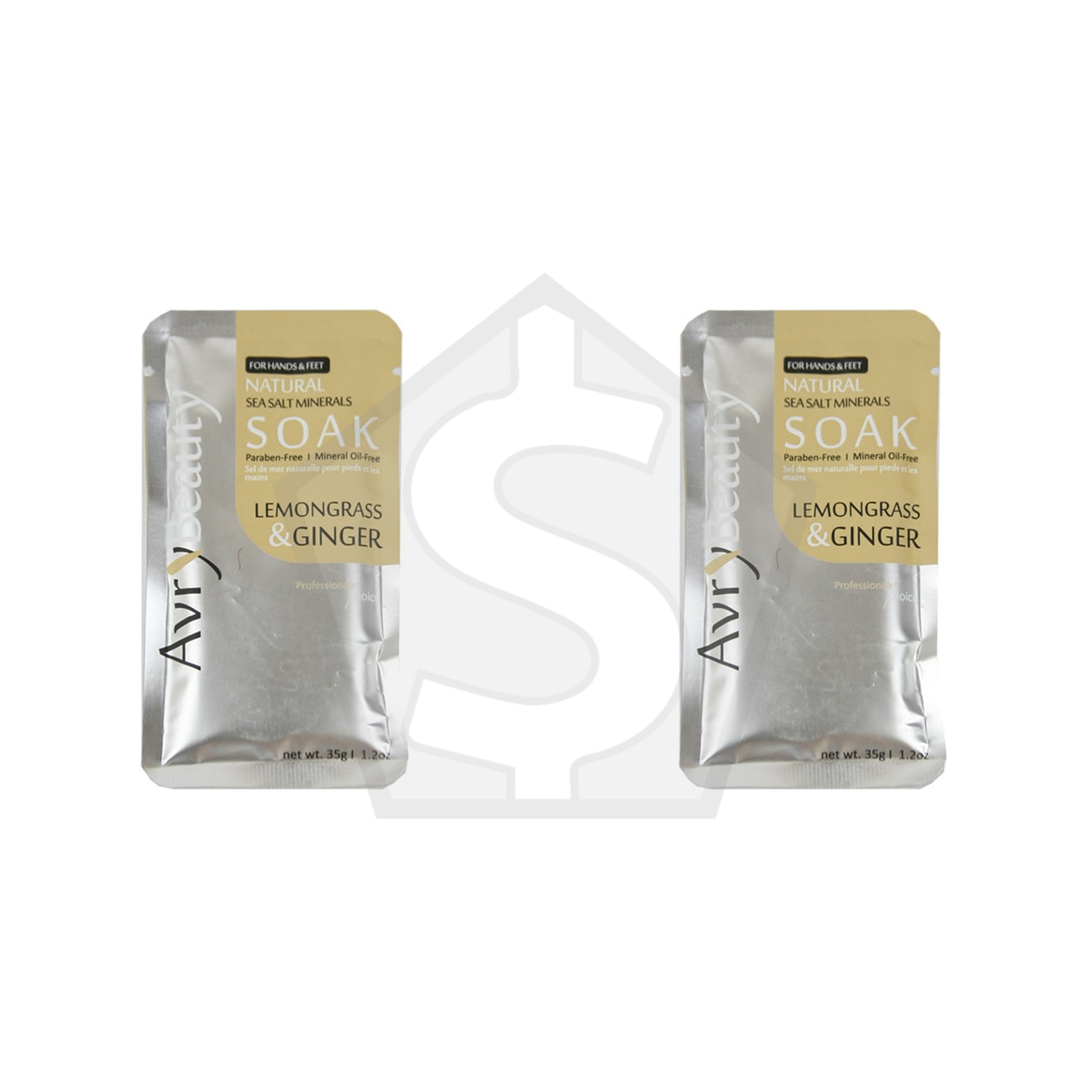 AVRY BEAUTY Hand & Foot Sea Salt Soak [Lemongrass & Ginger] - Pack of 2