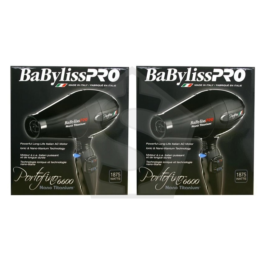 BABYLISS PRO Nano Titanium Portofino Hair Dryer 1875W - Pack of 2