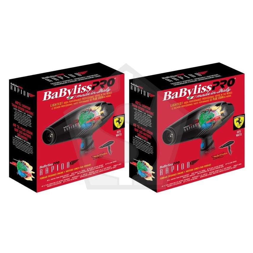 BABYLISS PRO RAPIDO 1875W High Performance Hair Dryer - Pack of 2