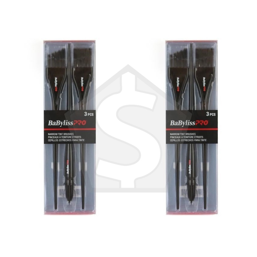 BABYLISS PRO 3pcs Narrow Tint/Dye Brush [Angled/Pointed/Straight] - Pack of 2