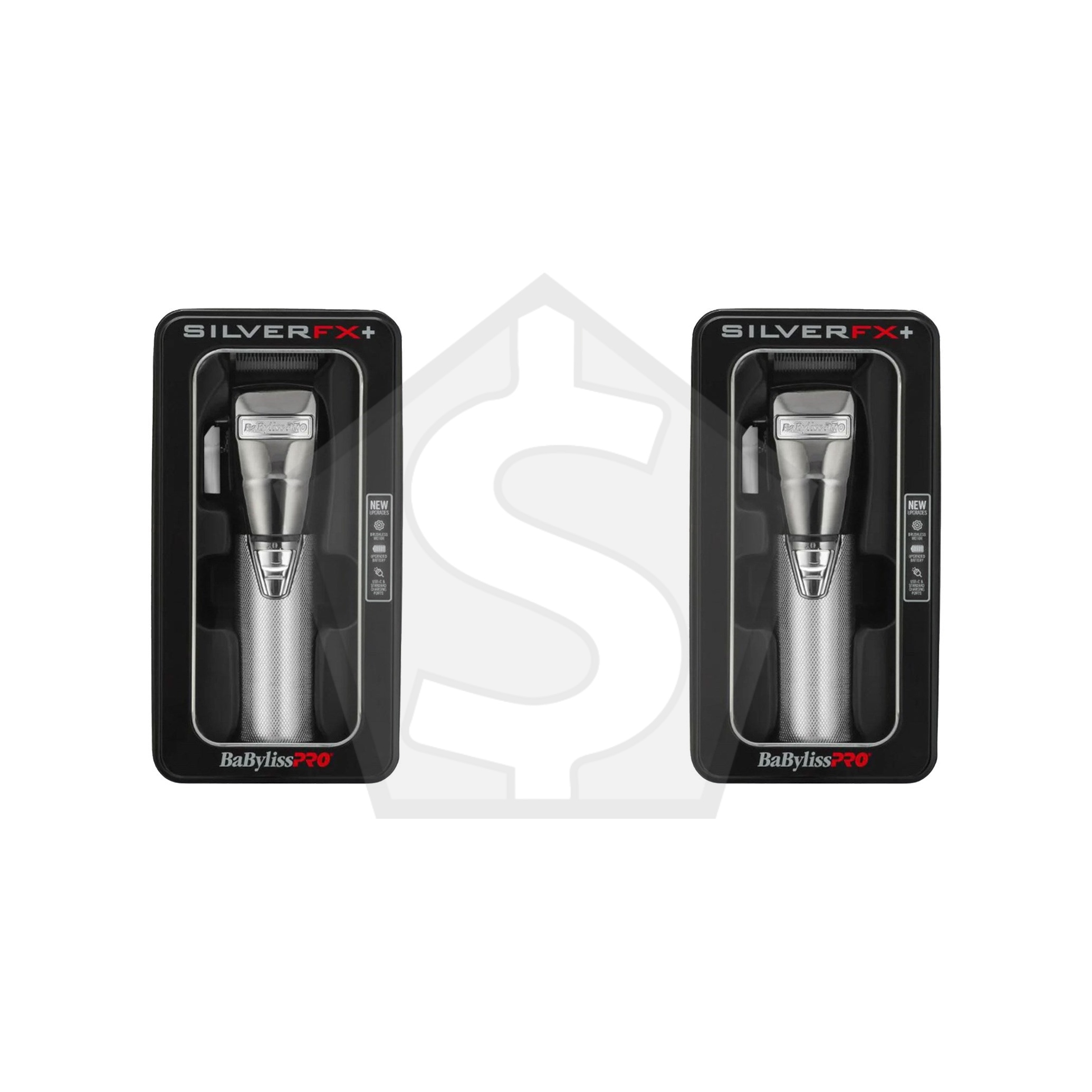 BABYLISS PRO Metal Lithium Clipper - Sillver FX+ - Pack of 2