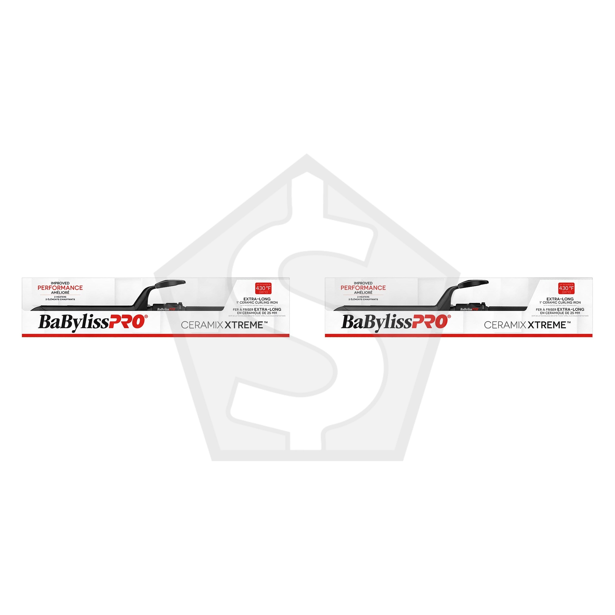 BABYLISS PRO Ceramic Extra-Long Curling Iron - 1" - Pack of 2