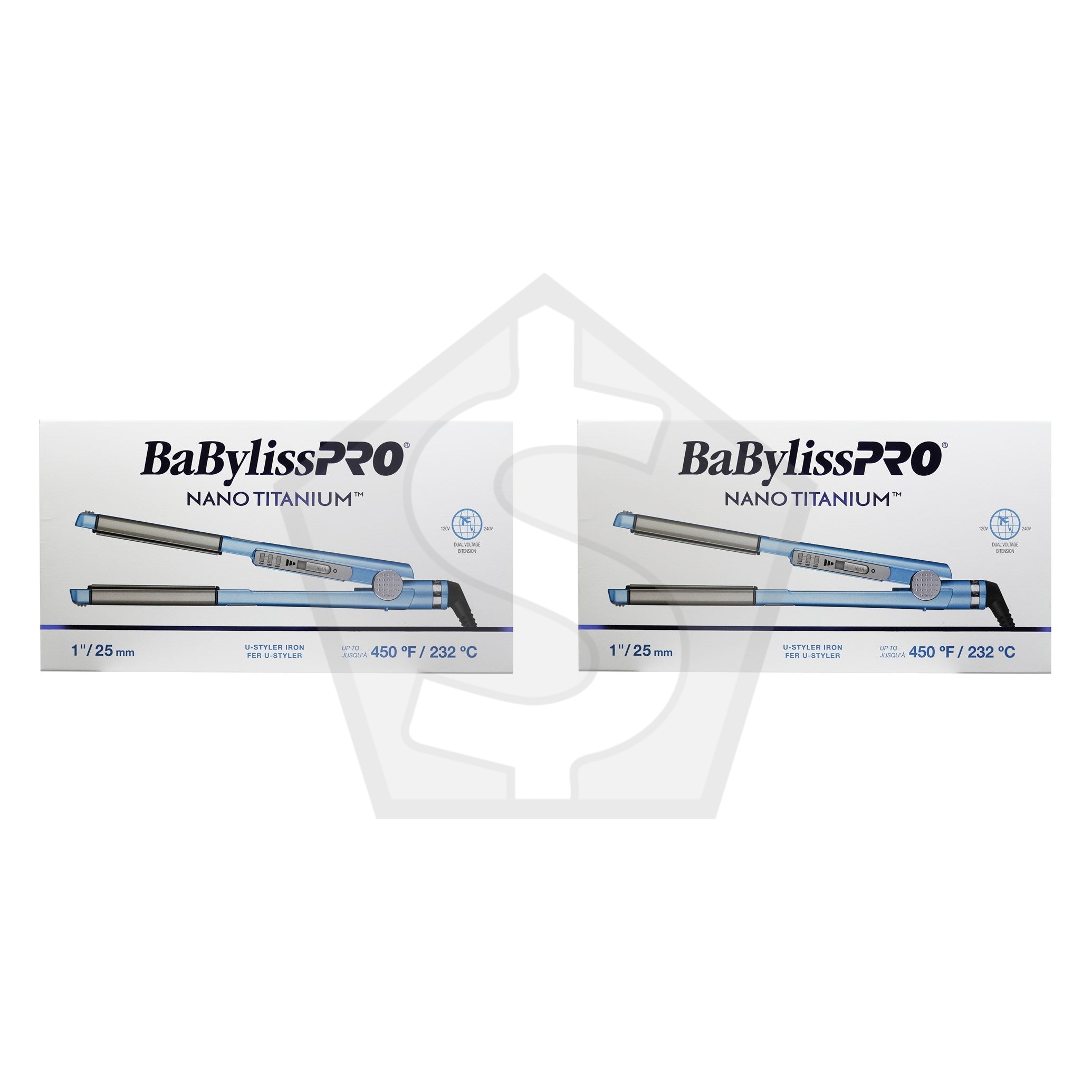 BABYLISS PRO Nano-Titanium & Ceramic Flat Iron - 1" - Pack of 2