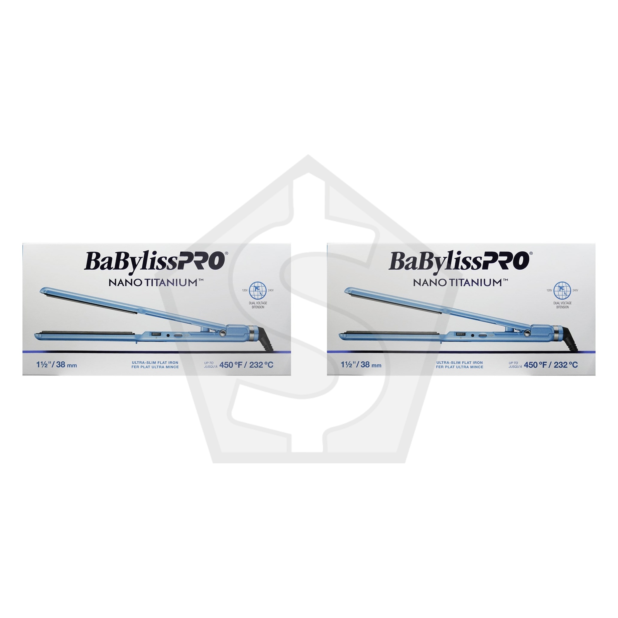 BABYLISS PRO Nano-Titanium & Ceramic Flat Iron - 1 1/2" - Pack of 2