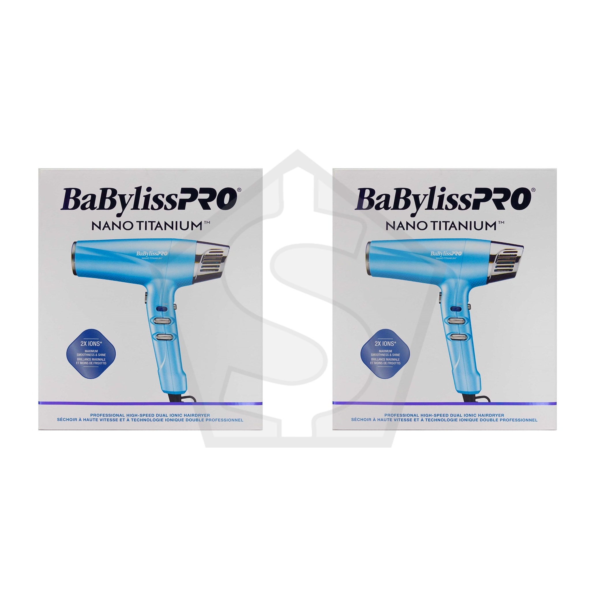 BABYLISS PRO Nano Titanium High Speed Dual Ionic Hair Dryer - Pack of 2