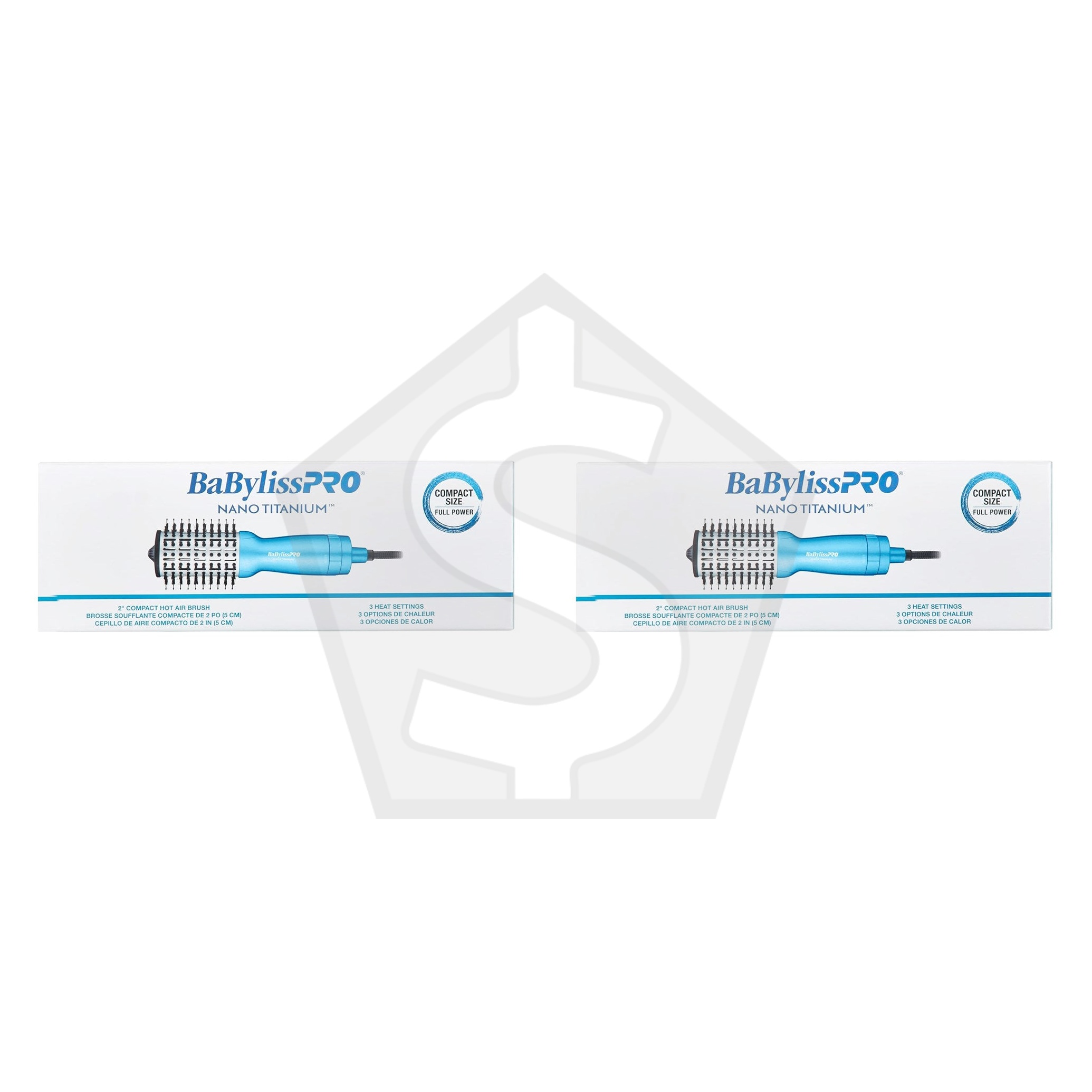 BABYLISS Nano-Titanium Compact Oval Hot Air Brush 2" - Pack of 2