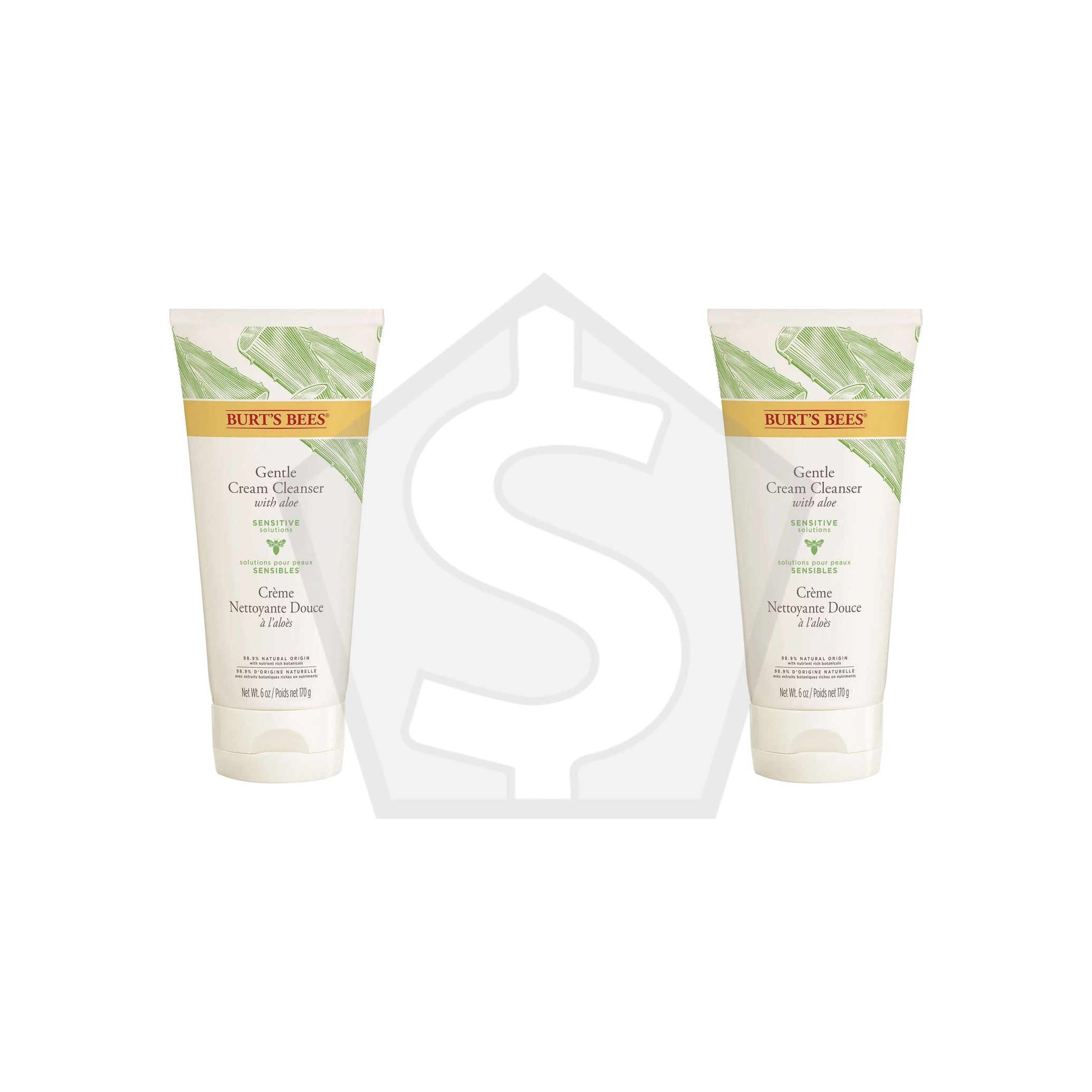 BURT'S BEES Sensitive Gentle Cream Cleanser (6oz) - Pack of 2