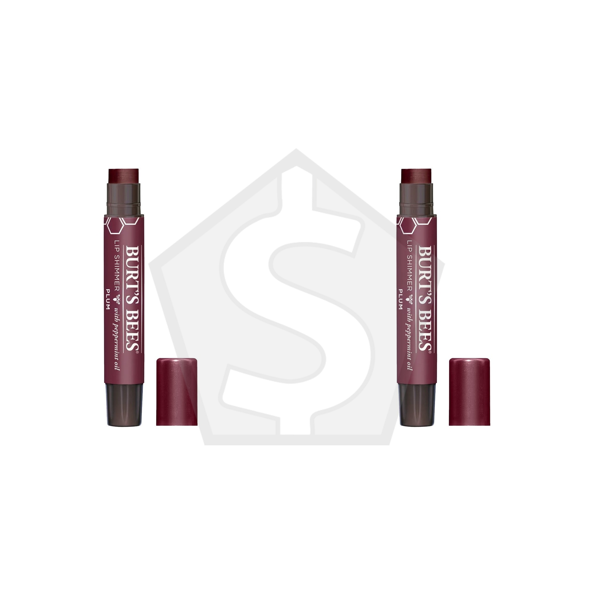 BURT'S BEES Lip Shimmer (0.09oz) - Plum - Pack of 2