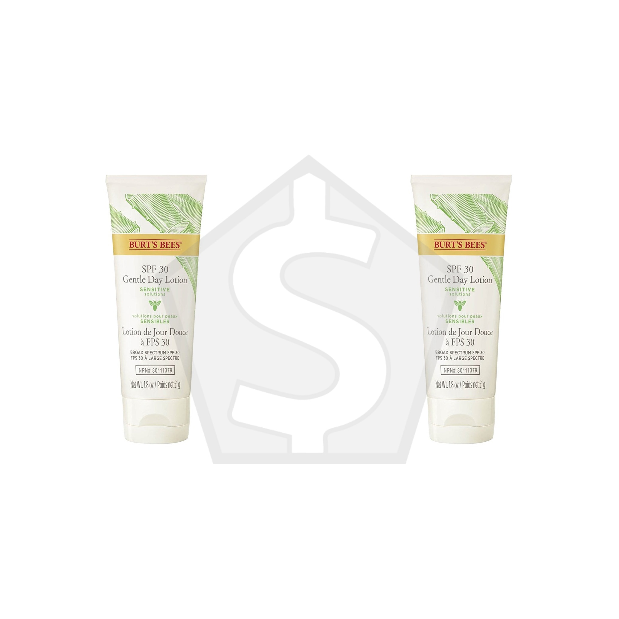 BURT'S BEES Sensitive Gentle Day Lotion SPF30 (1.8oz) - Pack of 2