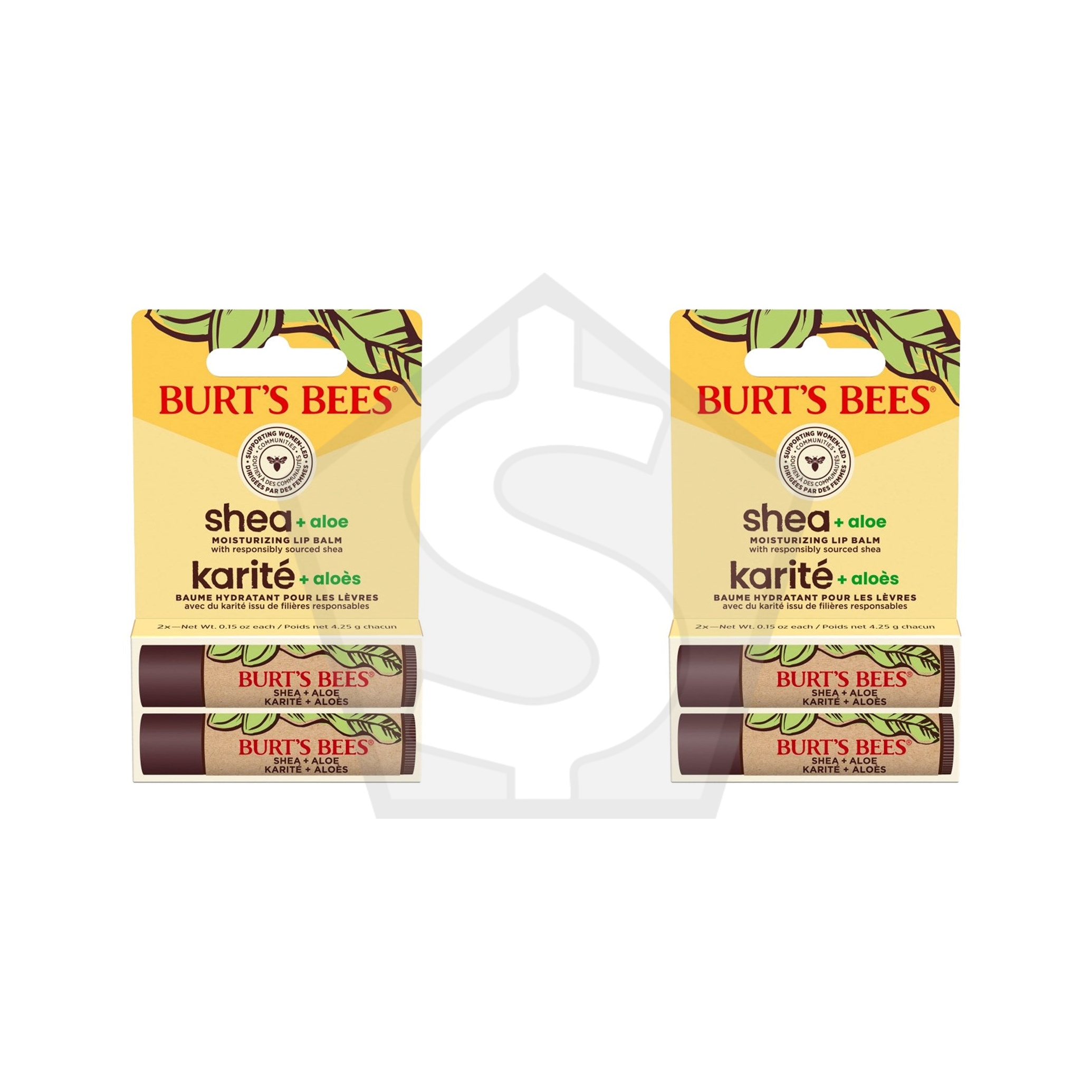 Bundle of 2 - BURT'S BEES Lip Balm Shea + Aloe 2Pk Blister
