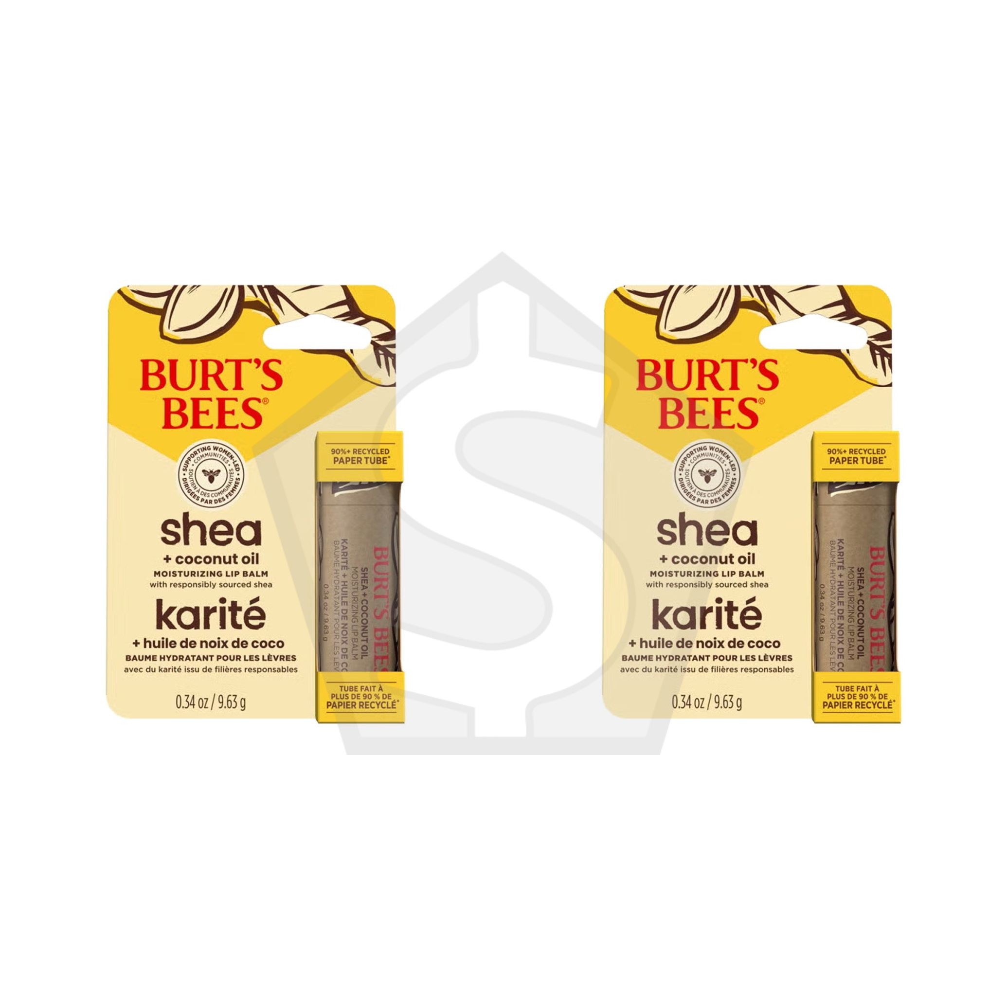 Bundle of 2 - BURT'S BEES Lip Balm Shea + Cocount Oil (0.34oz)