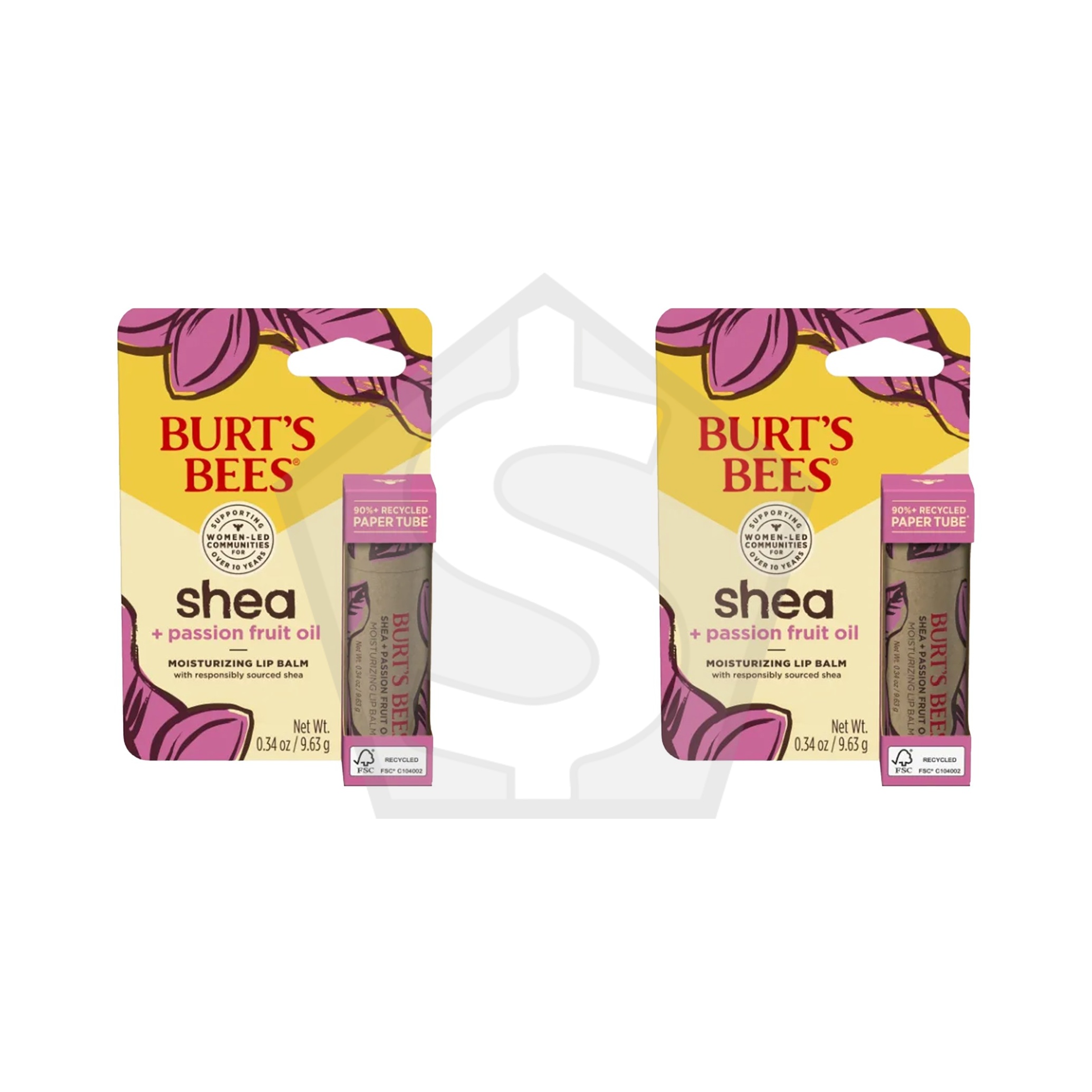 Bundle of 2 - BURT'S BEES Lip Balm Shea + Passion Fruit Oil (0.34oz)