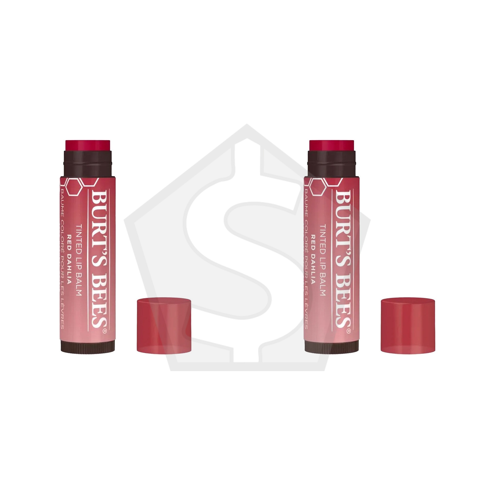 Bundle of 2 - BURT'S BEES Tinted Lip Balm (0.15oz) - Red Dahlia