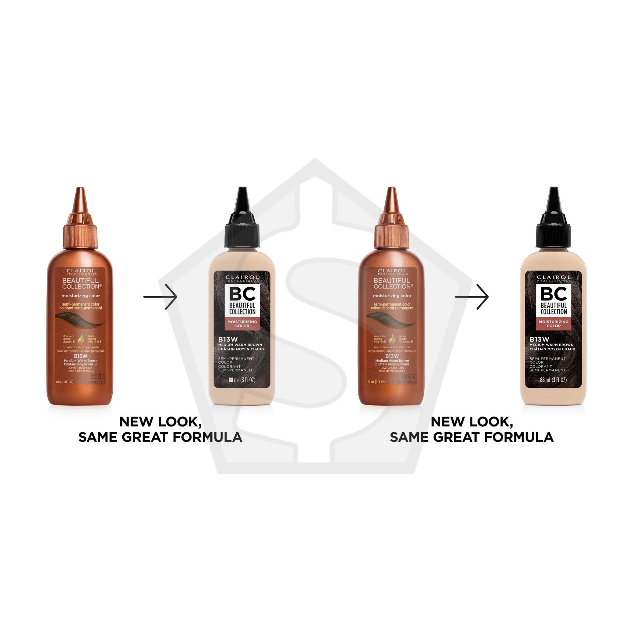 BEAUTIFUL COLLECTION Hair Color (3oz) - B13W M.Warm Brown - Pack of 2