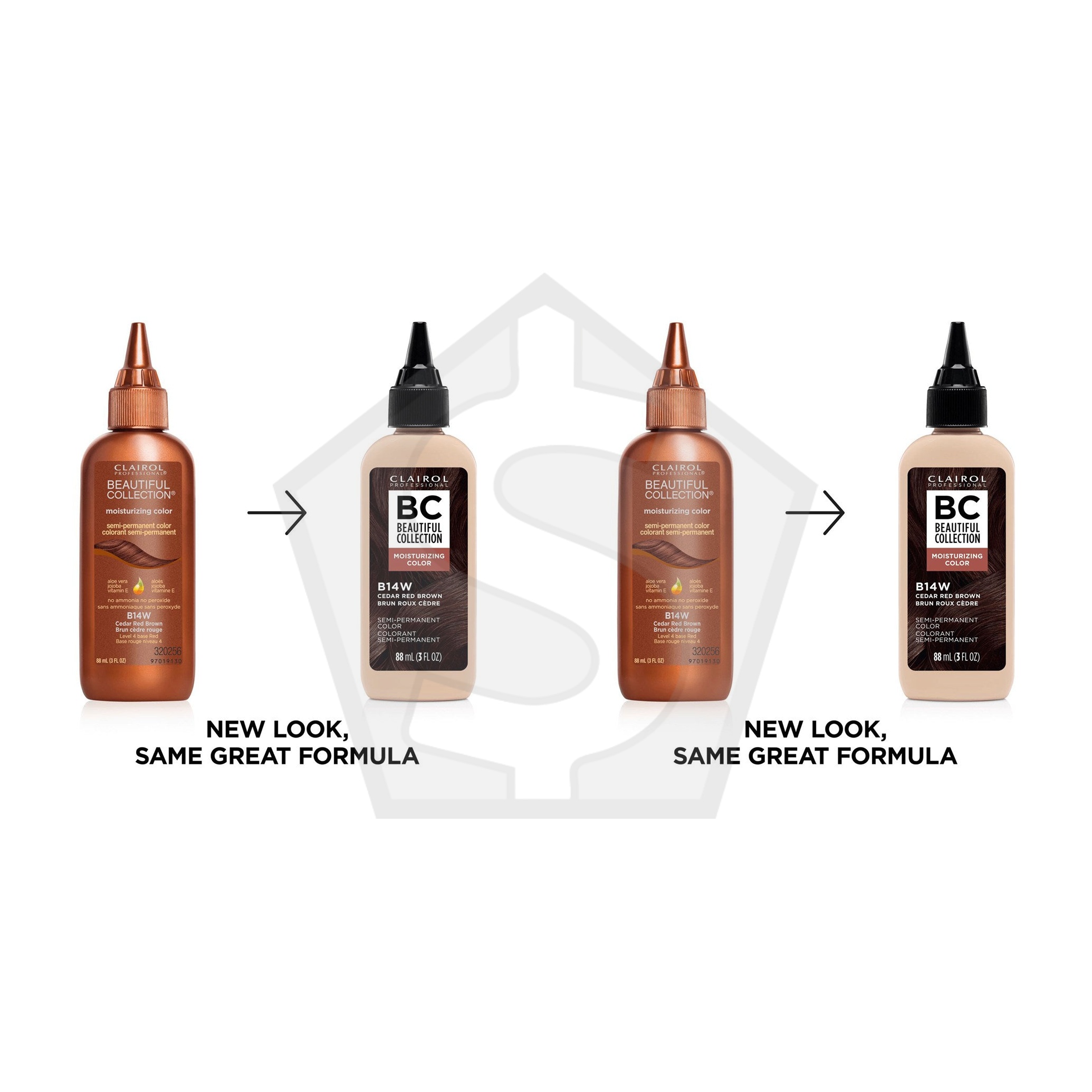 BEAUTIFUL COLLECTION Hair Color (3oz) - B14W Cedar Red Brown - Pack of 2