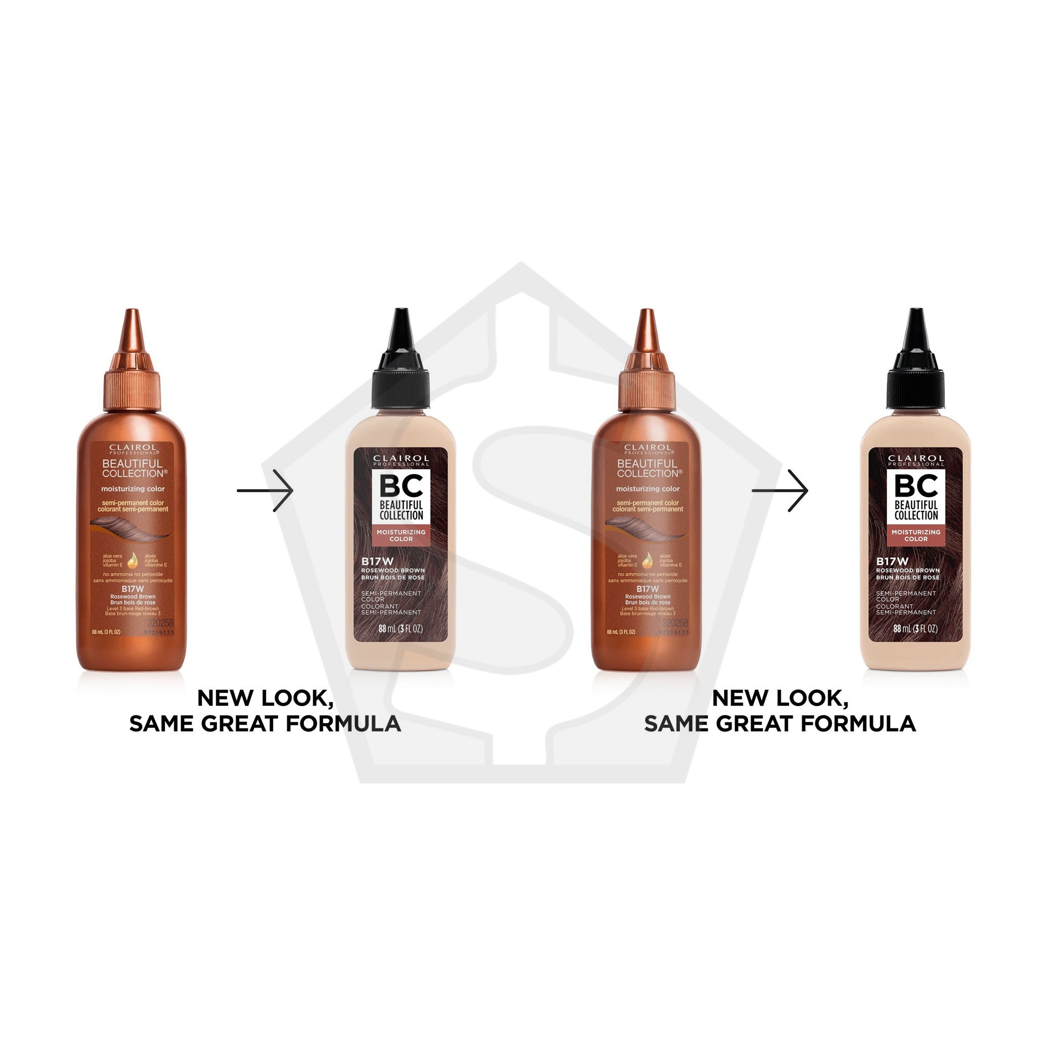 BEAUTIFUL COLLECTION Hair Color (3oz) - B17W Rosewood Brown - Pack of 2