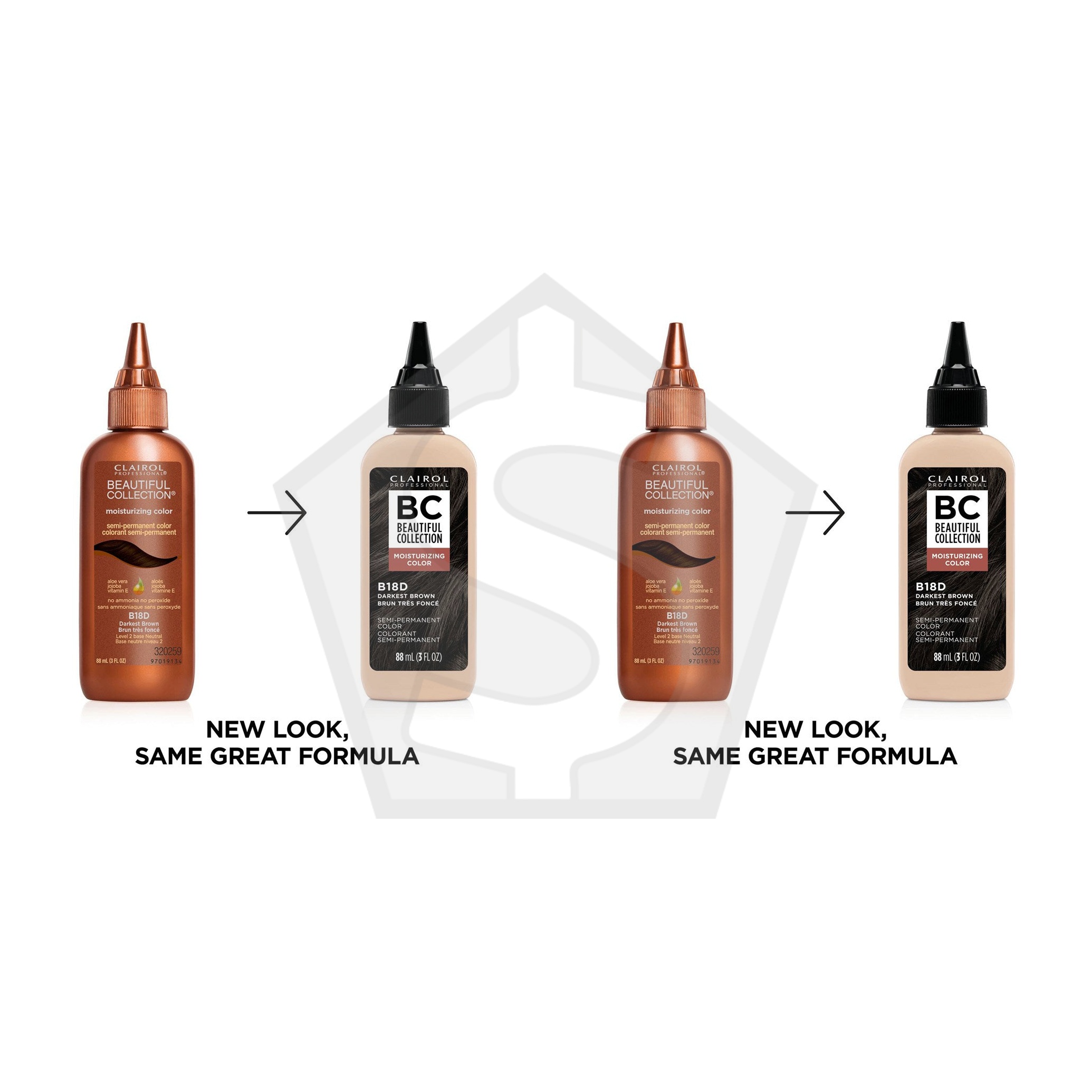 BEAUTIFUL COLLECTION Hair Color (3oz) - B18D Darkest Brown - Pack of 2