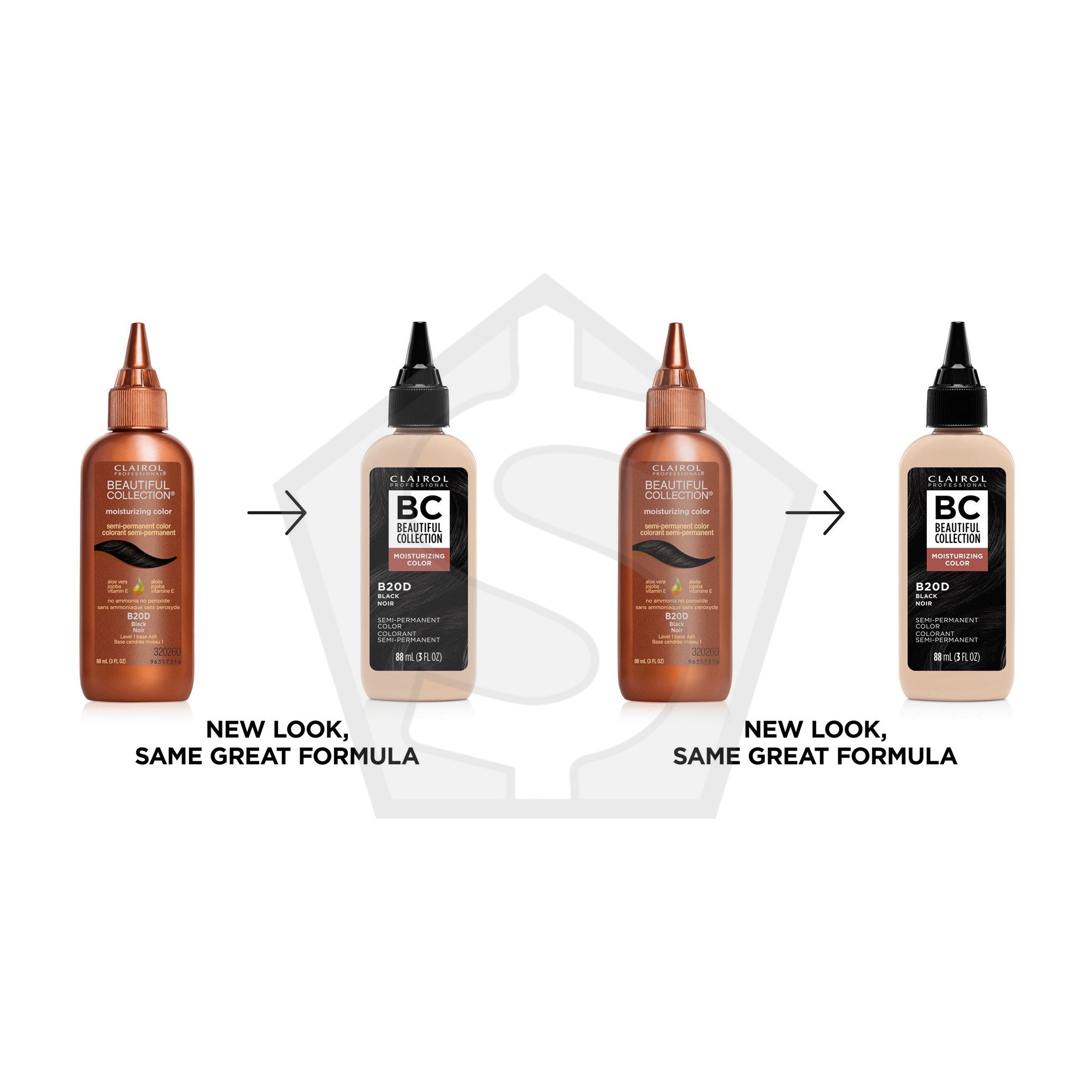 BEAUTIFUL COLLECTION Hair Color (3oz) - B20D Black - Pack of 2