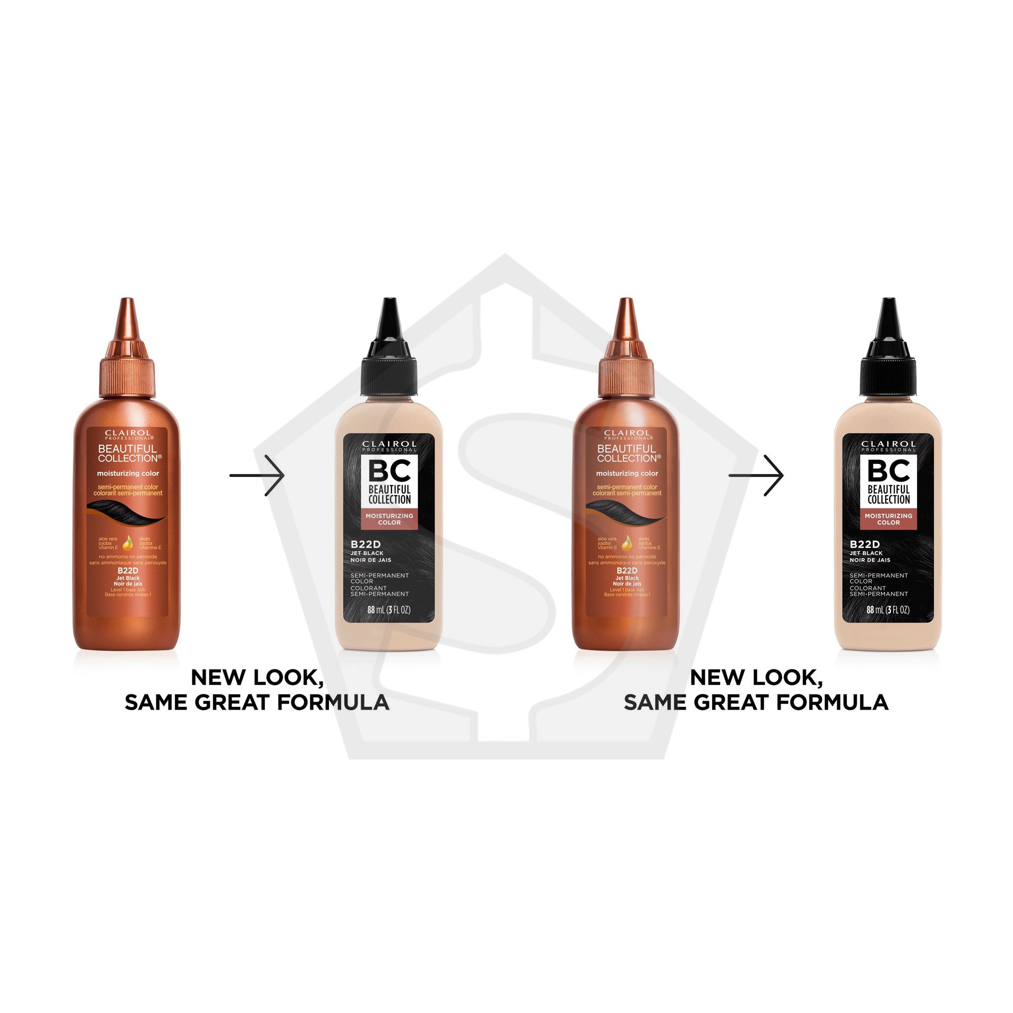 BEAUTIFUL COLLECTION Hair Color (3oz) - B22D Jet Black - Pack of 2