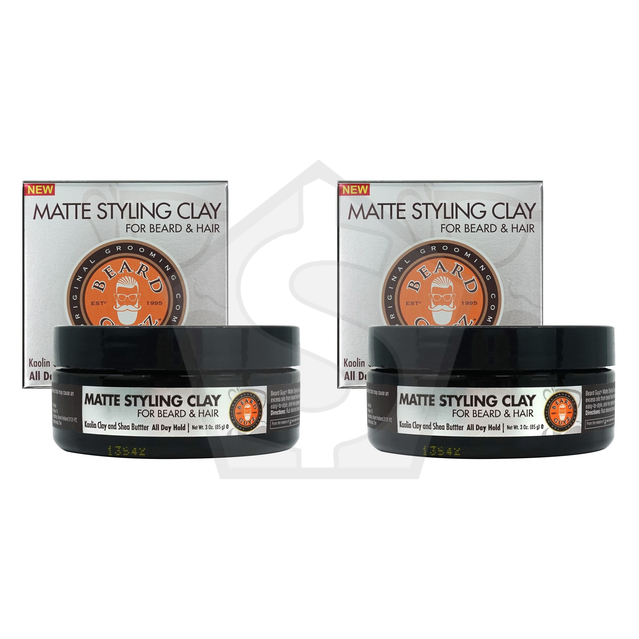 BEARD GUYZ Matte Styling Clay (3oz) - Pack of 2