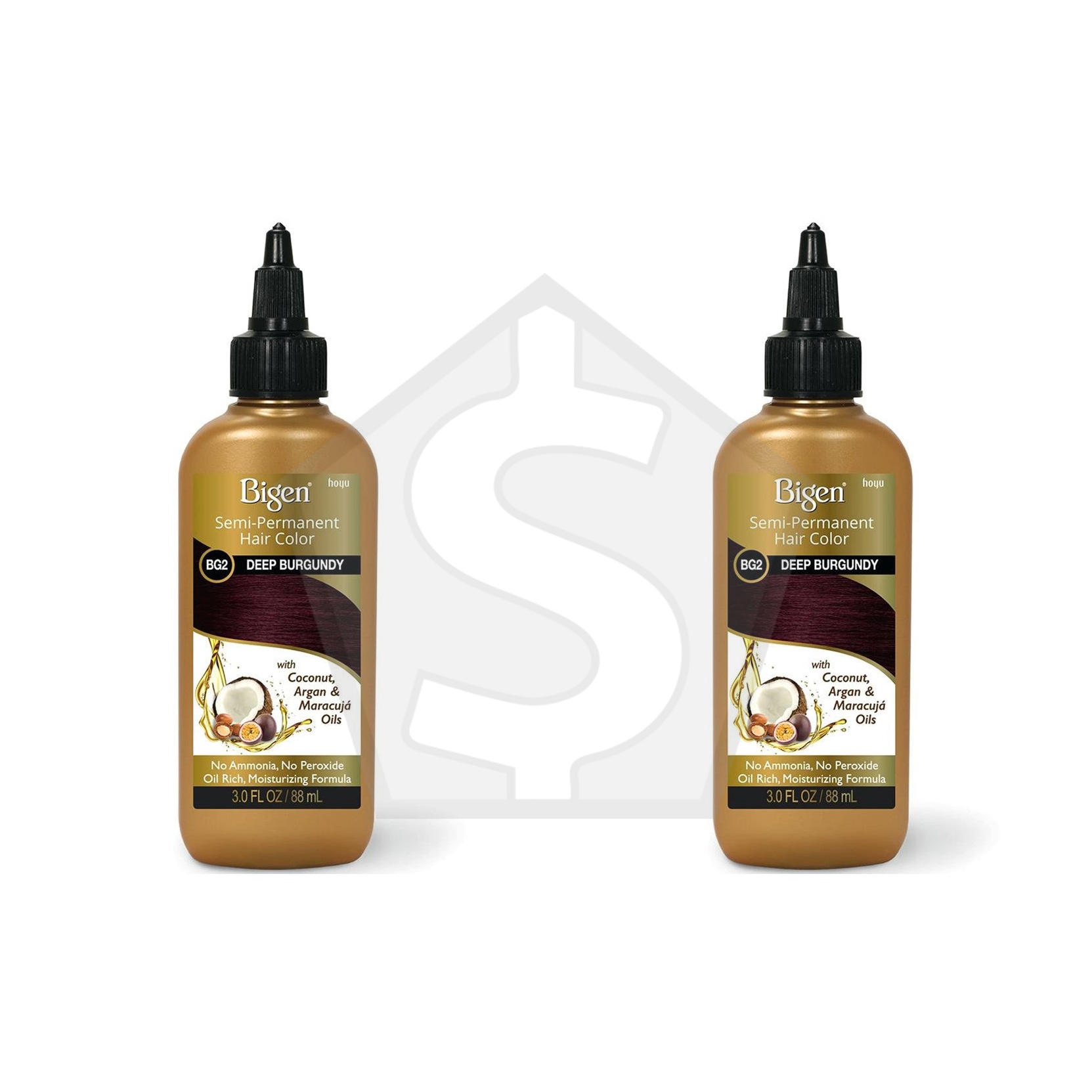 BIGEN Semi Permanent Color (3oz) - BG2 Deep Burgundy - Pack of 2