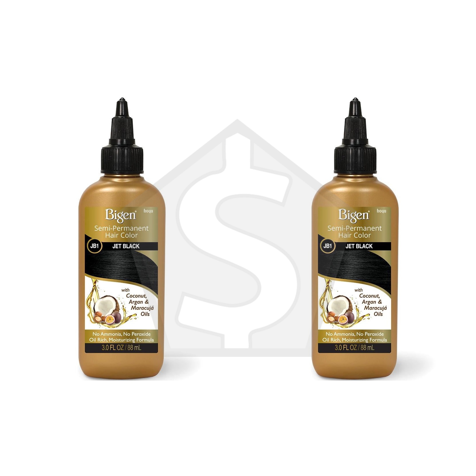 BIGEN Semi Permanent Color (3oz) - JB1 Jet Black - Pack of 2