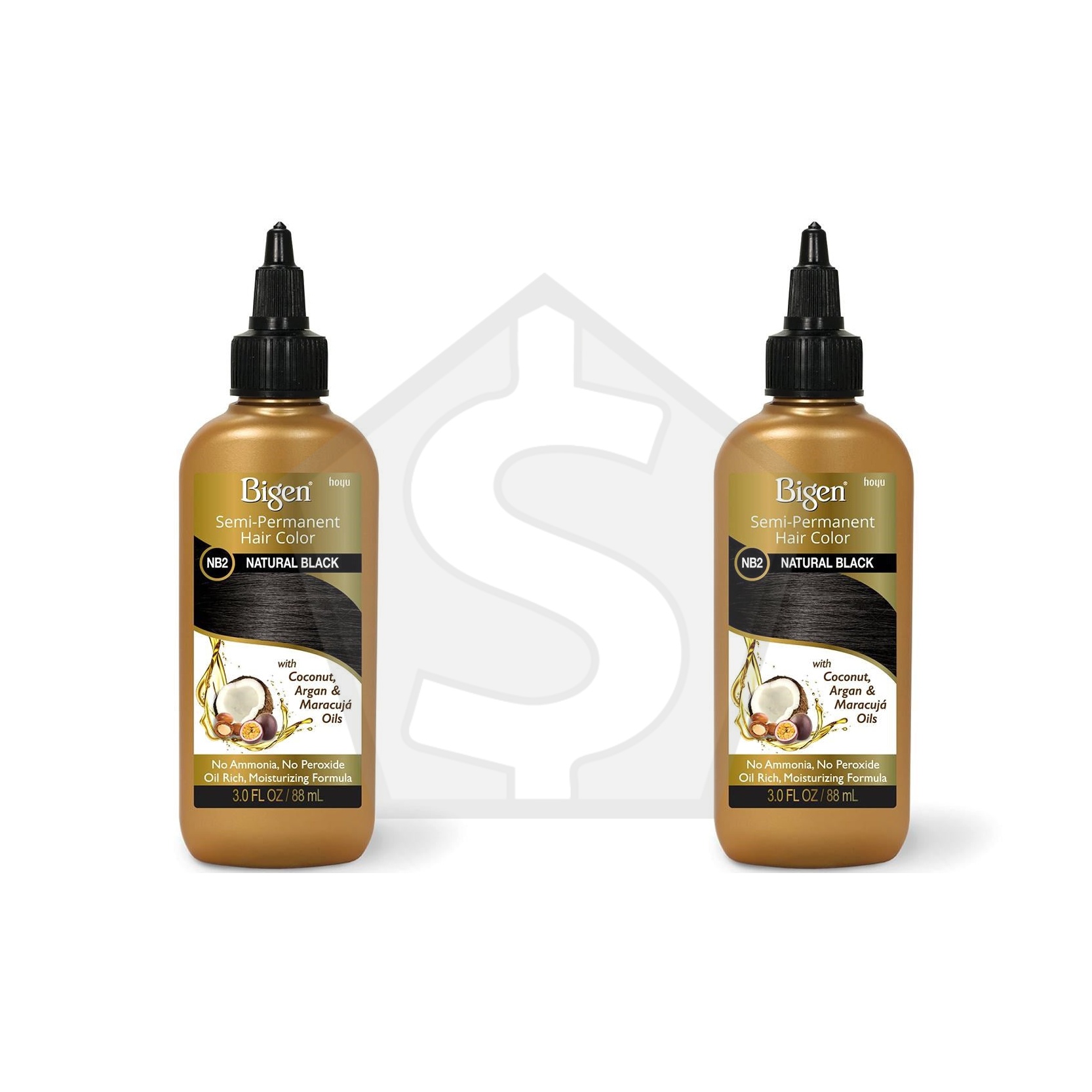 BIGEN Semi Permanent Color (3oz) - NB2 Natural Black - Pack of 2