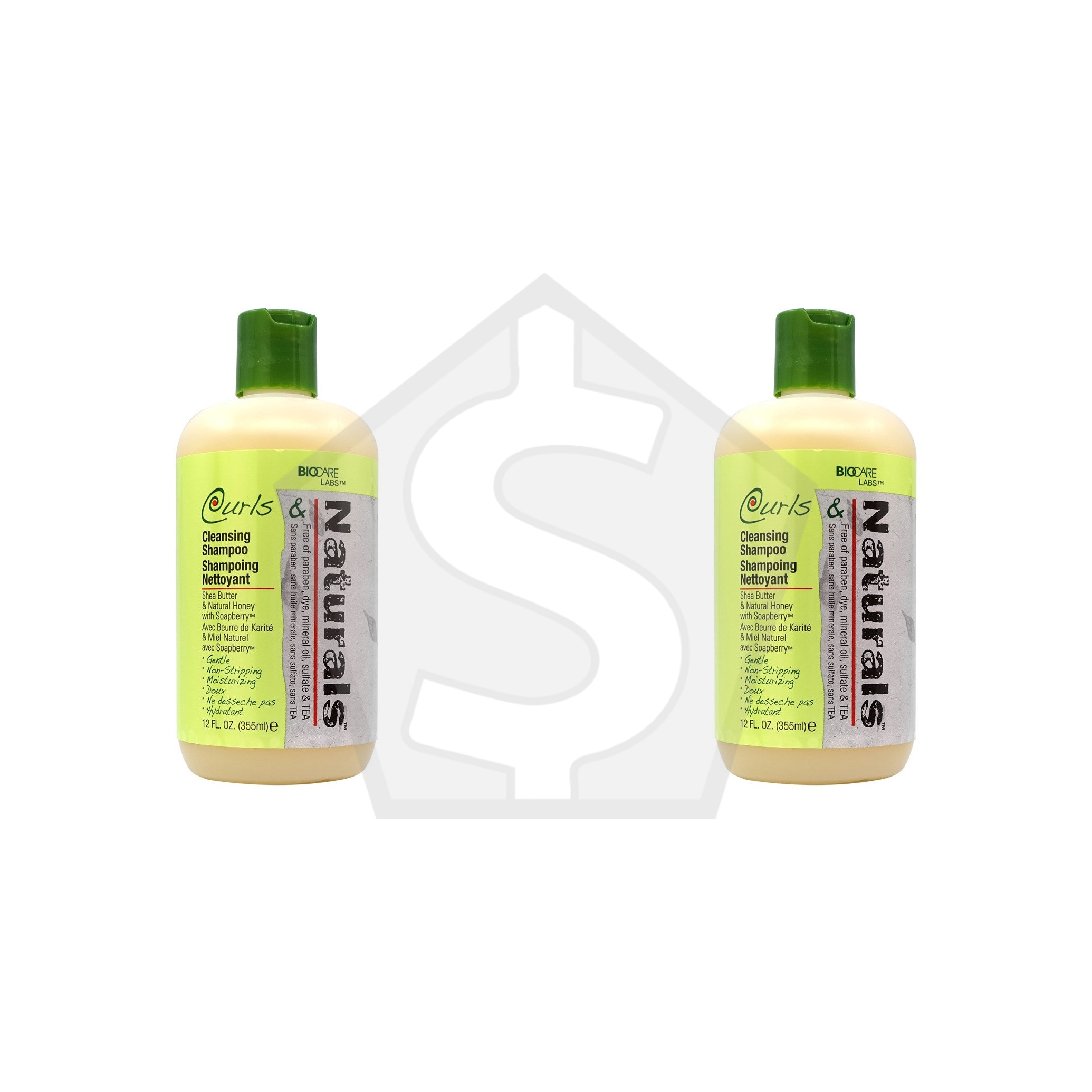 BIOCARE LABS Curls & Naturals Cleansing Shampoo (12oz) - Pack of 2