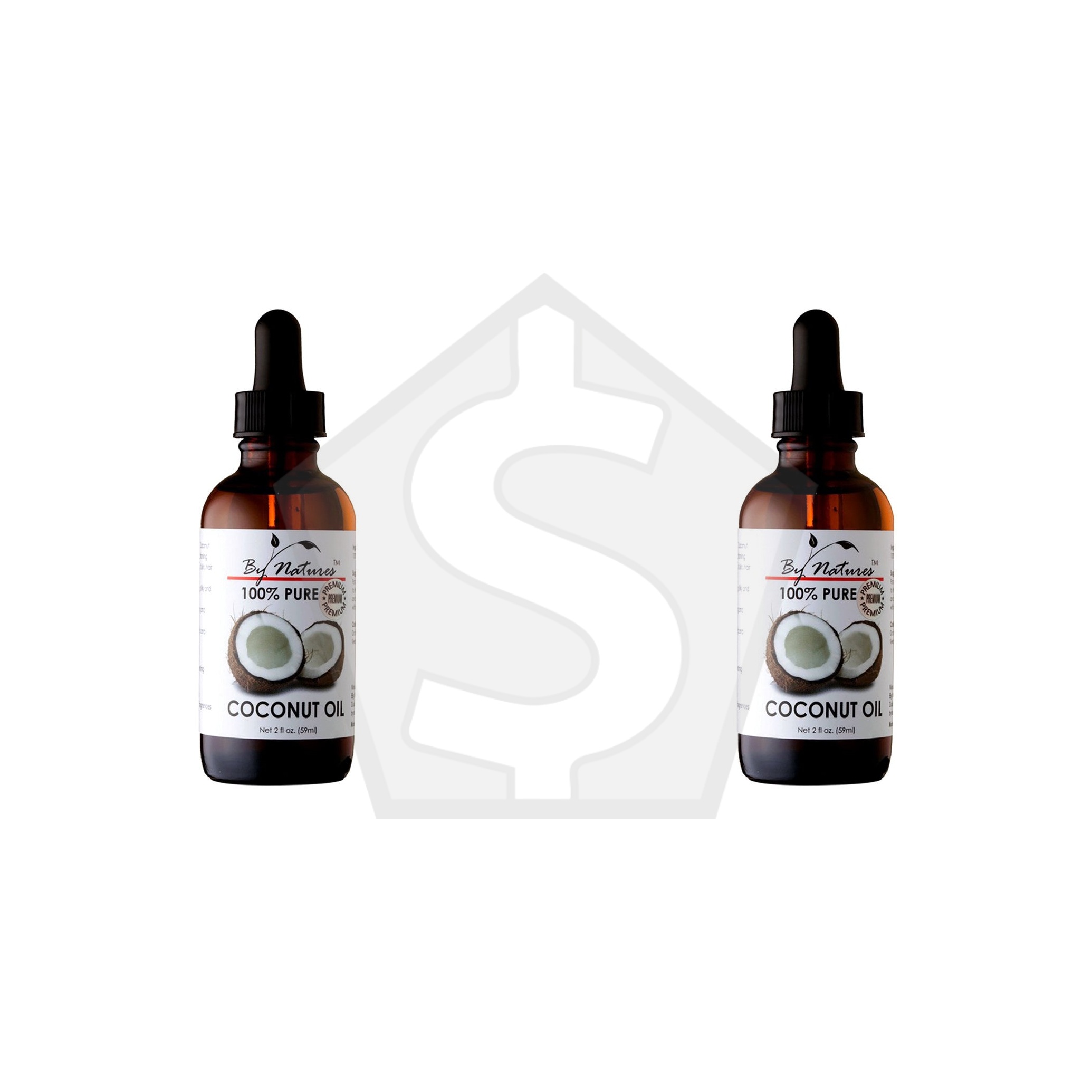BY NATURES 100% Pure Coconut Oil (2oz) - Pack of 2