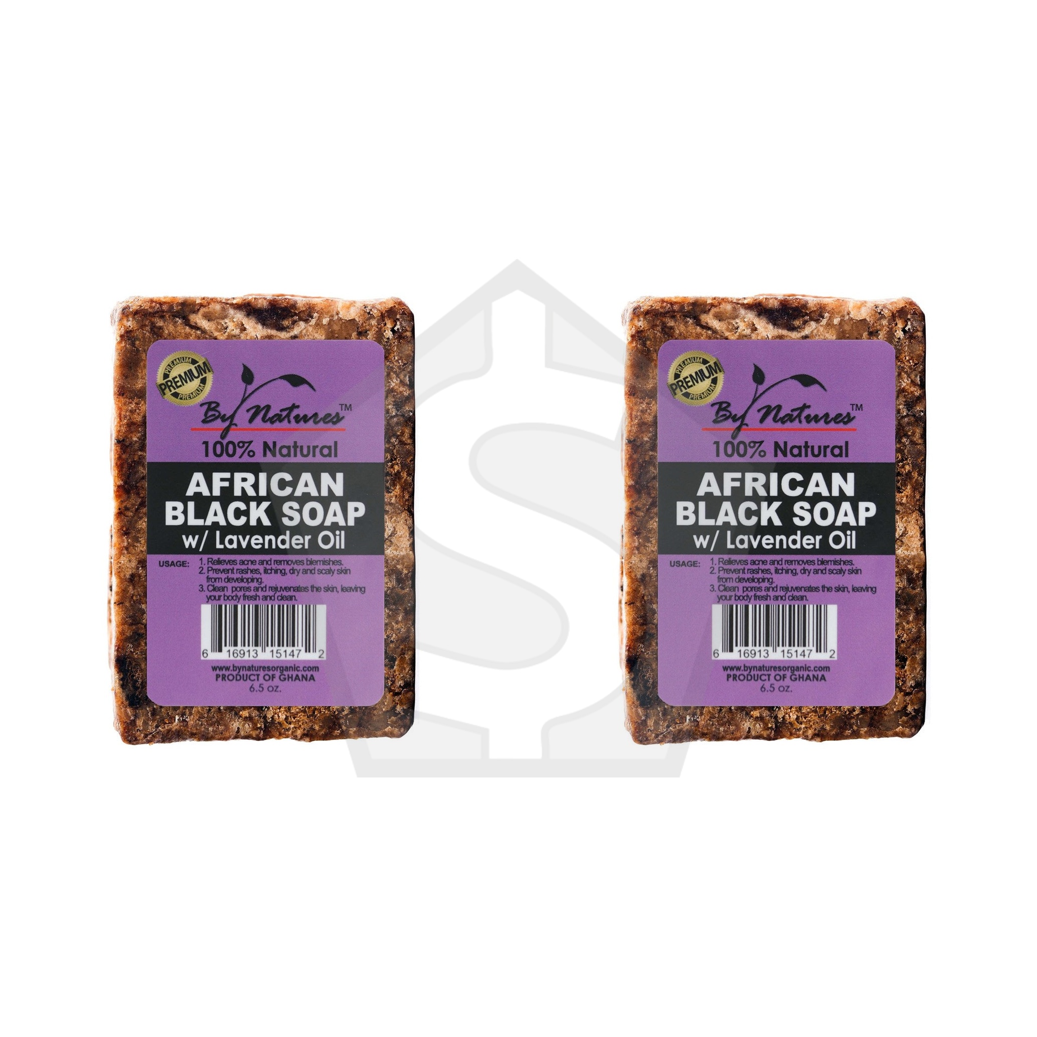 BY NATURES African Black Soap (6.5oz) - Lavender - Pack of 2