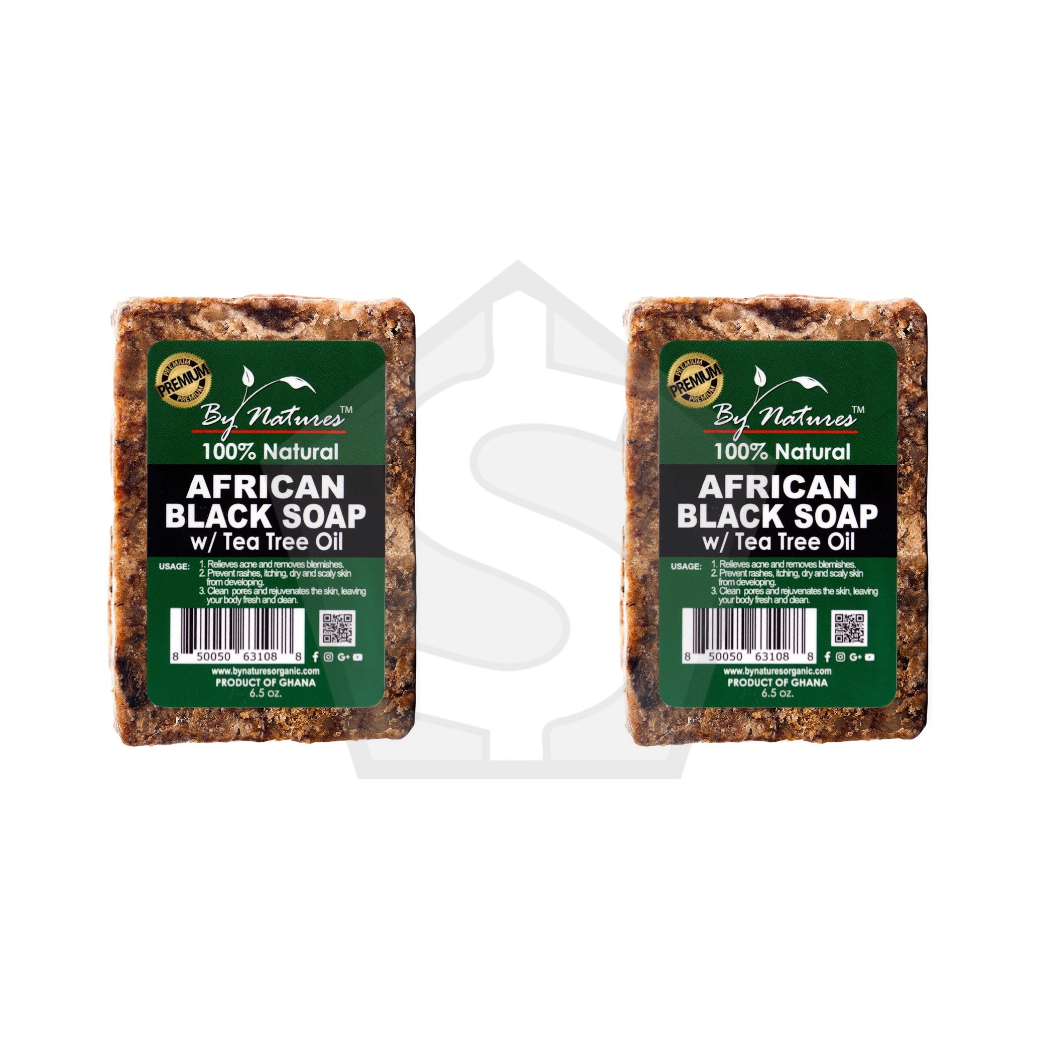 BY NATURES African Black Soap (6.5oz) - Tea Tree - Pack of 2