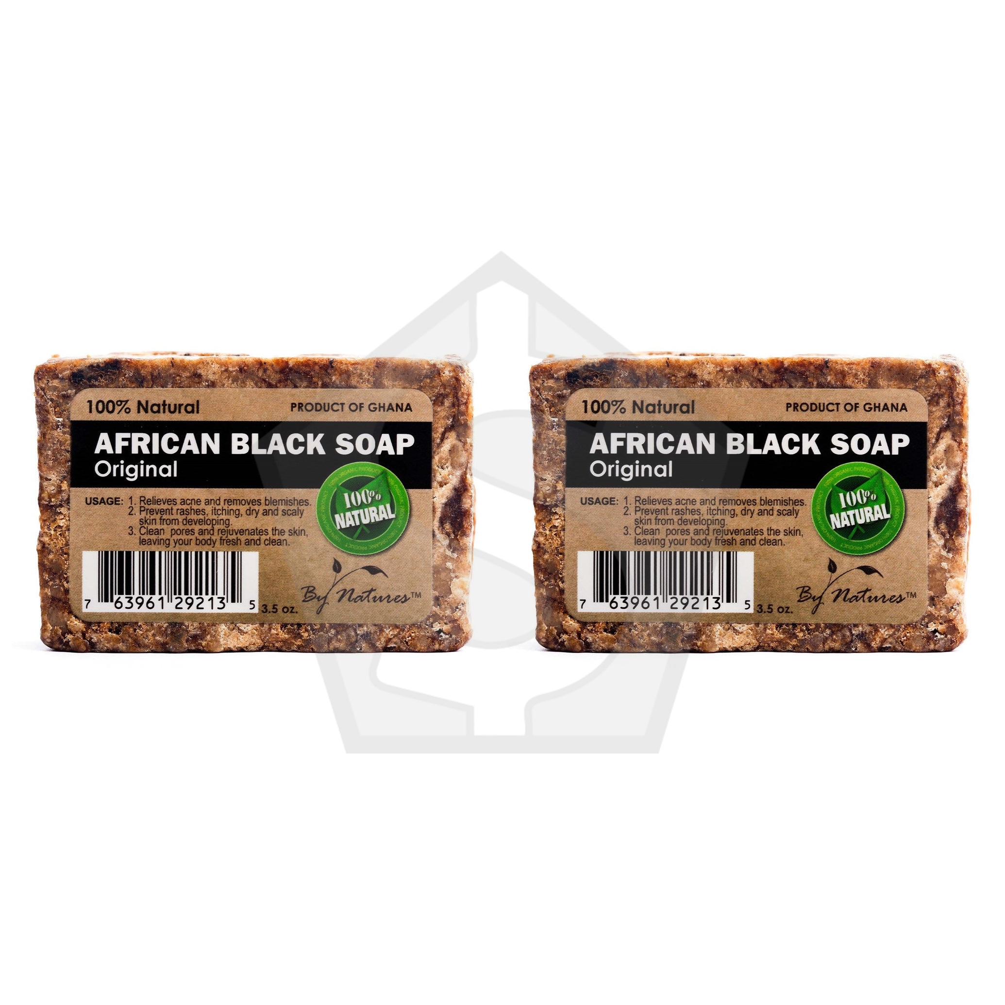 BY NATURES African Black Soap (3.5oz) - Original - Pack of 2