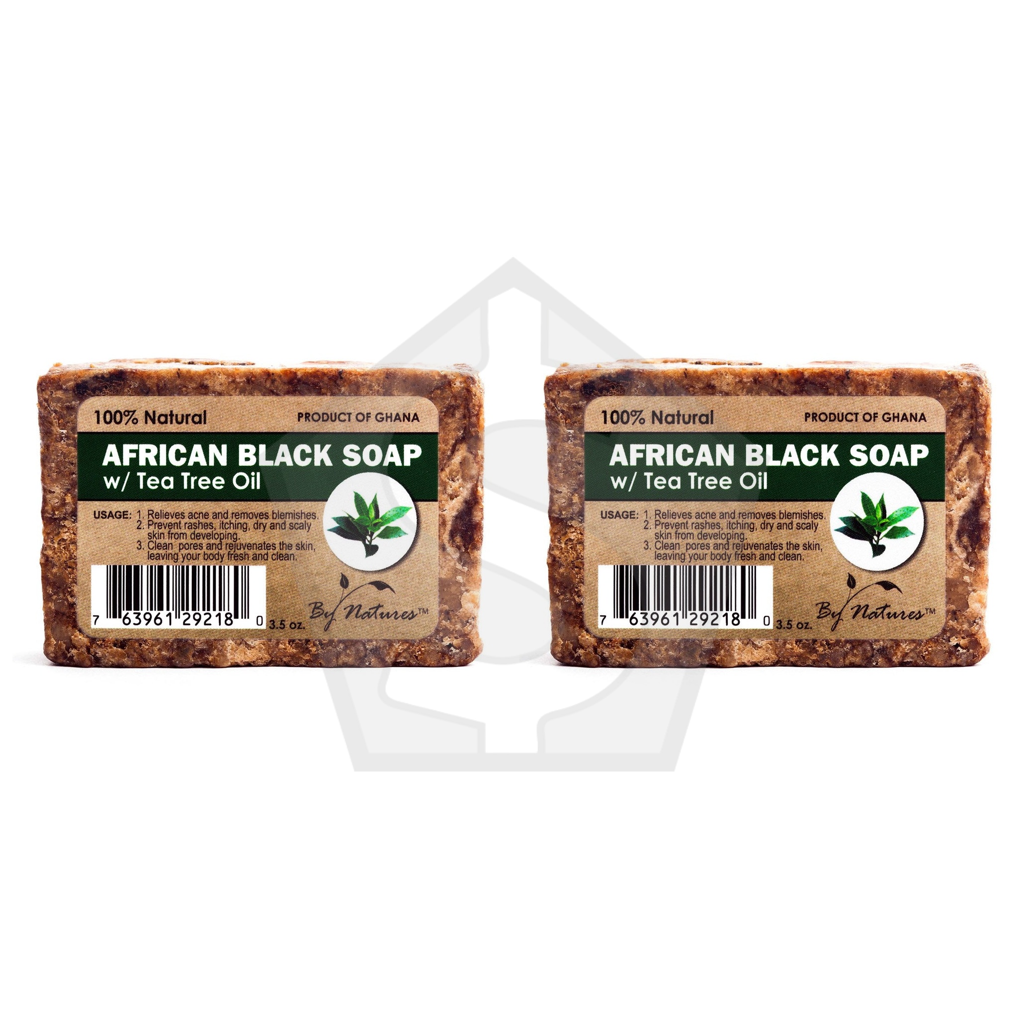 BY NATURES African Black Soap (3.5oz) - Tea Trea - Pack of 2