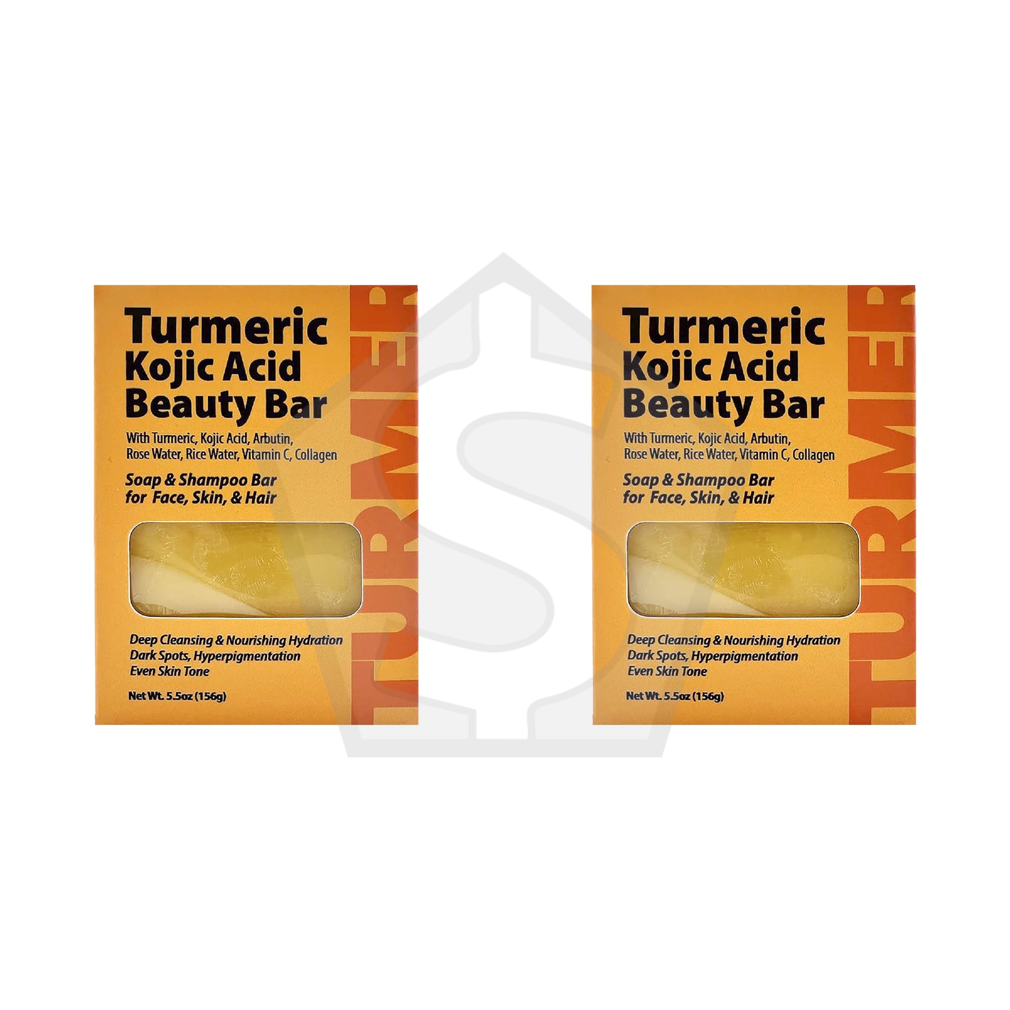 BY NATURES Turmeric Kojic Acid Beauty Bar (5.5oz) - Pack of 2