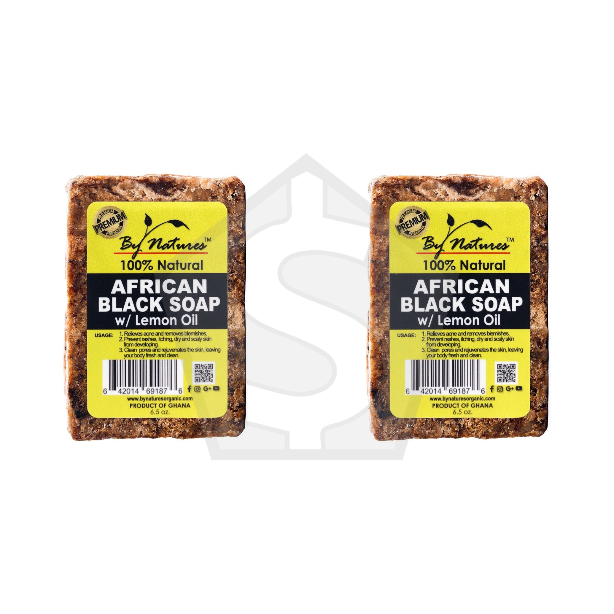 BY NATURES African Black Soap (6.5oz) - Lemon - Pack of 2