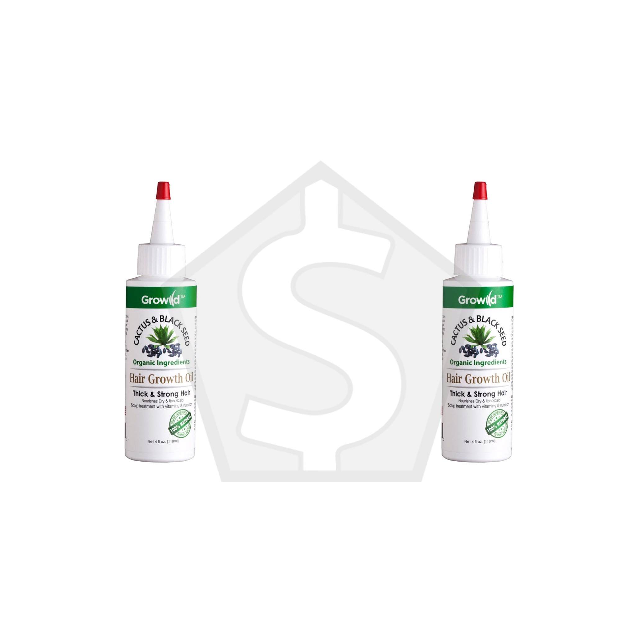 BY NATURES Growild Hair Growth Oil (4oz) - Cactus and Black Seed - Pack of 2