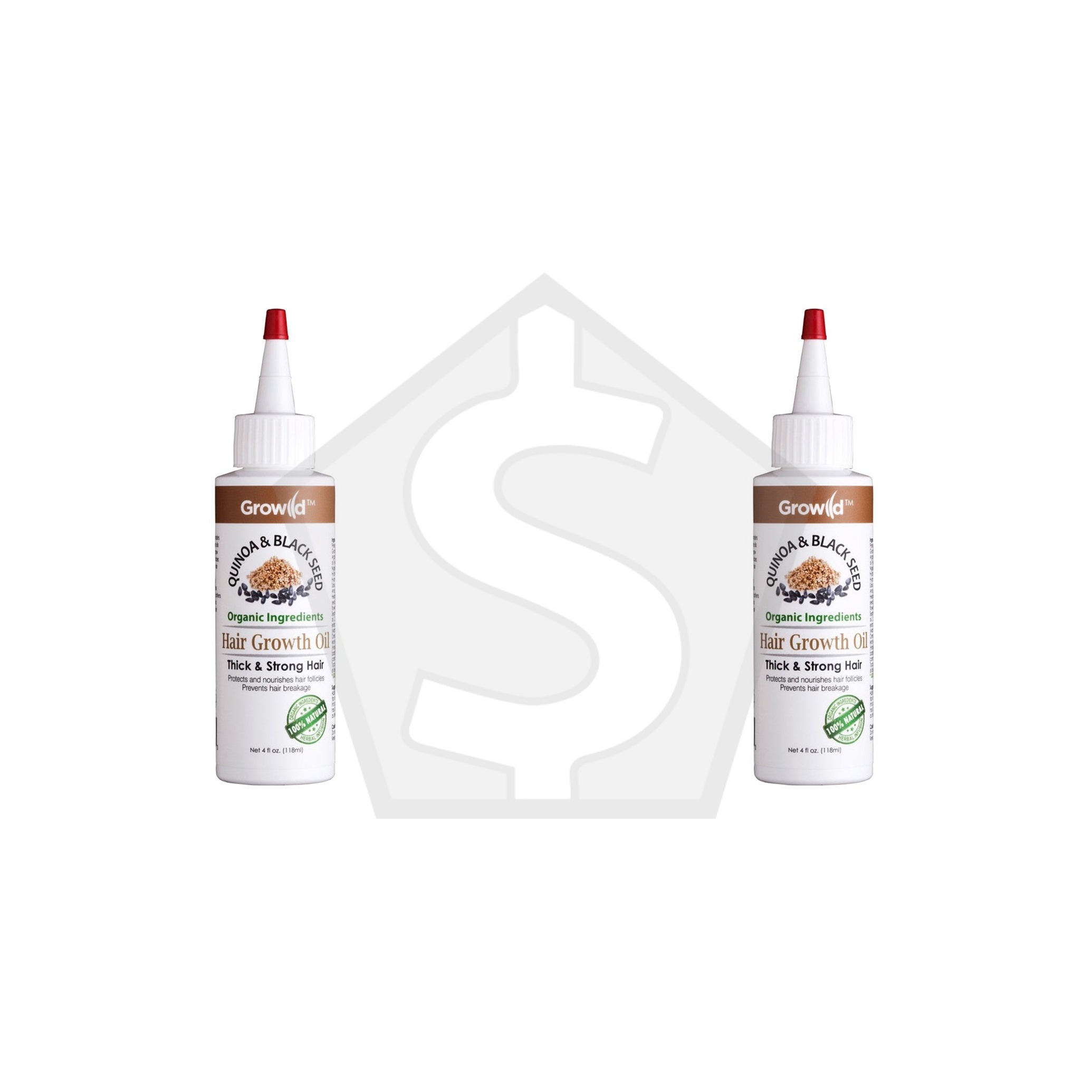 BY NATURES Growild Hair Growth Oil (4oz) - Quinoa and Black Seed - Pack of 2