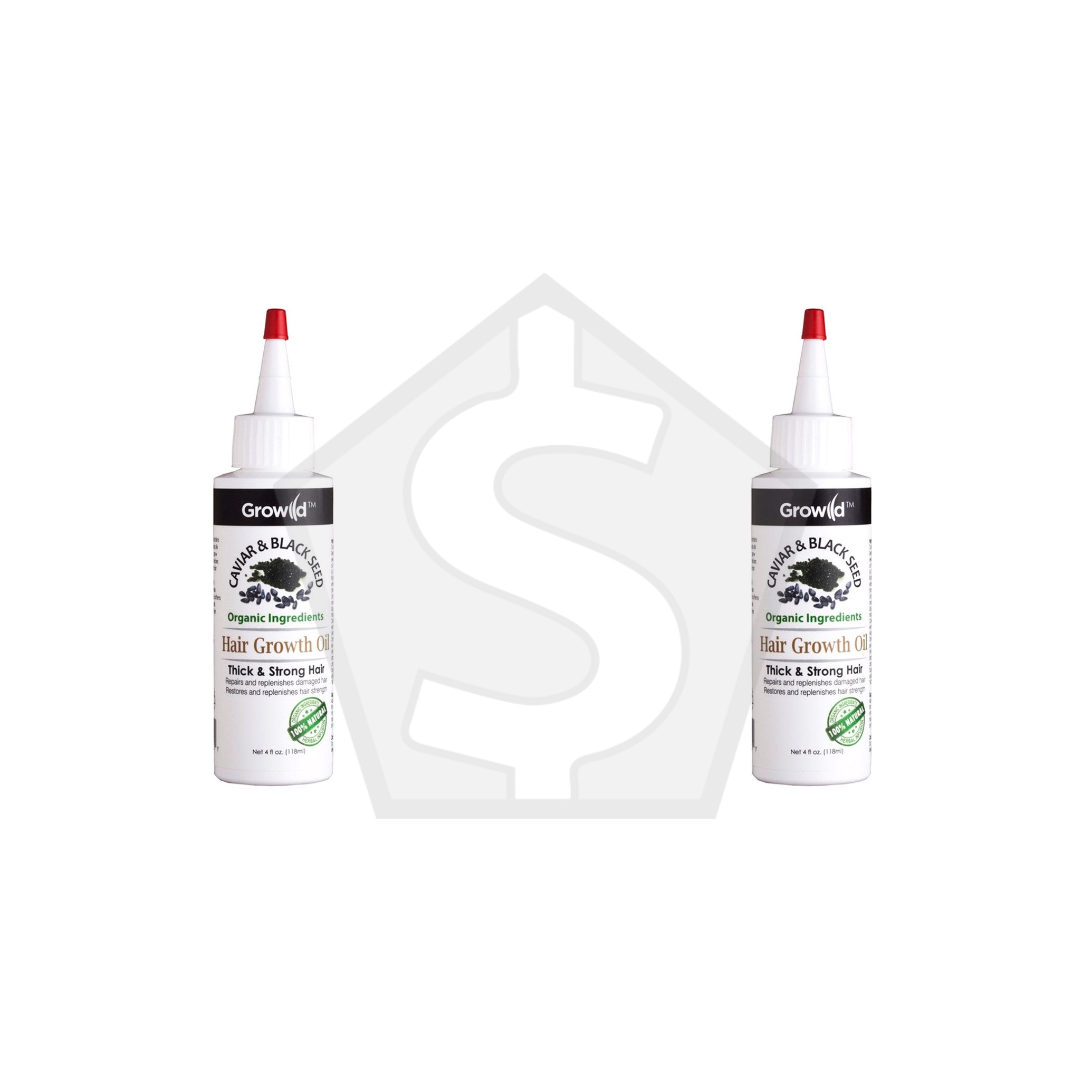 BY NATURES Growild Hair Growth Oil (4oz) - Caviar and Black Seed - Pack of 2