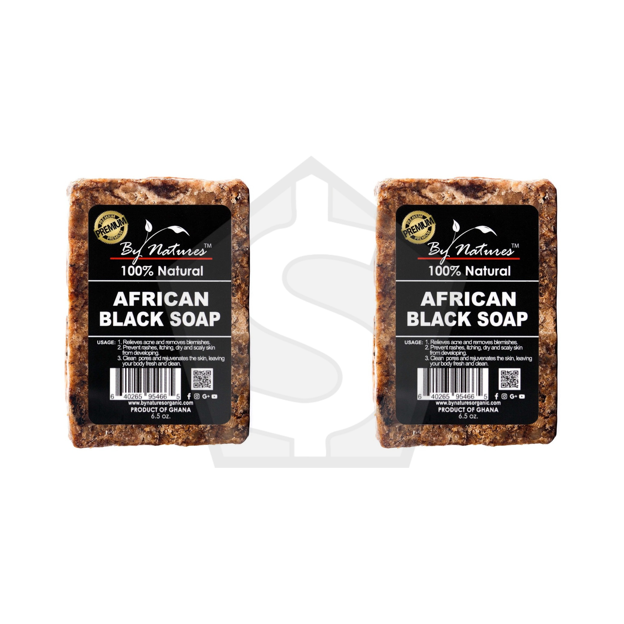 BY NATURES African Black Soap (6.5oz) - Original - Pack of 2
