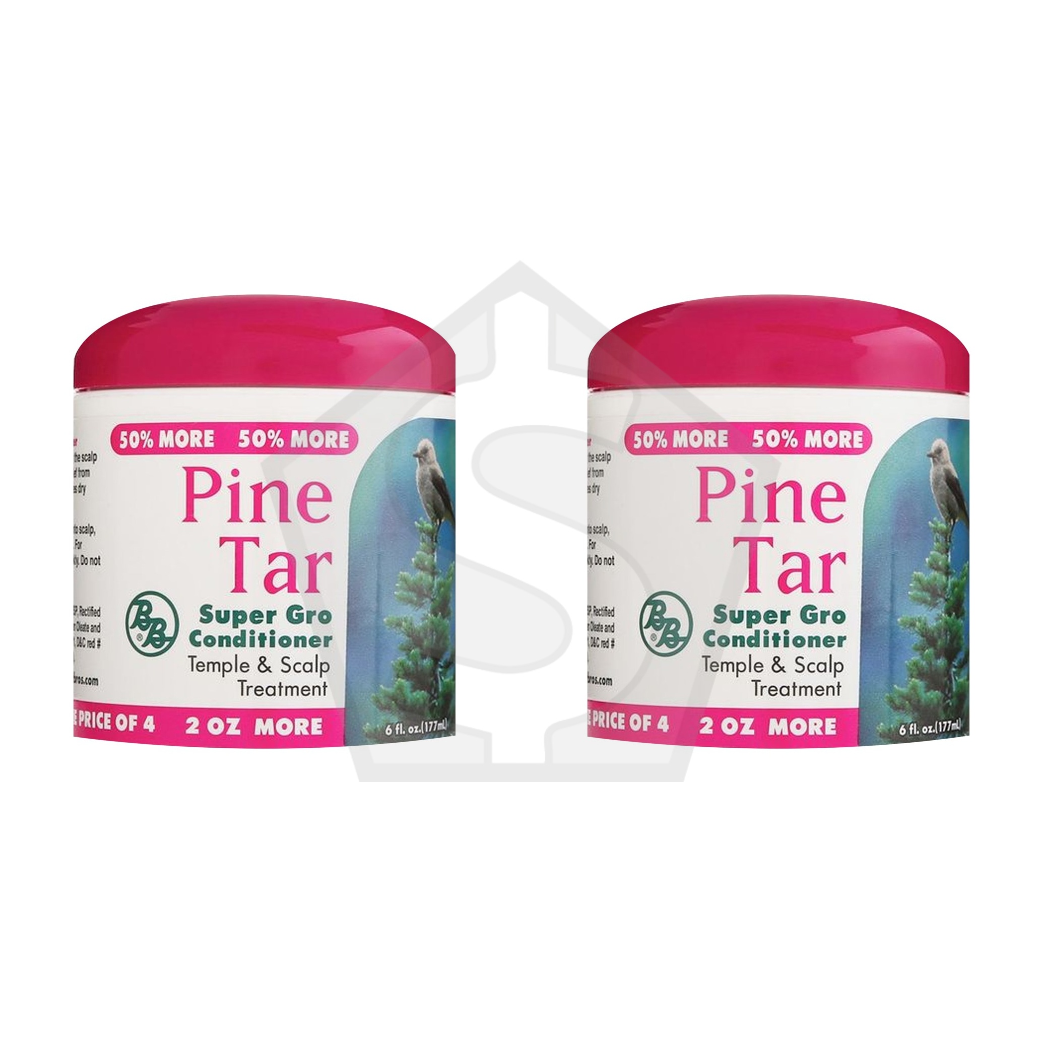 BRONNER BROTHERS Pine Tar Super Gro Conditioner (6oz) - Pack of 2