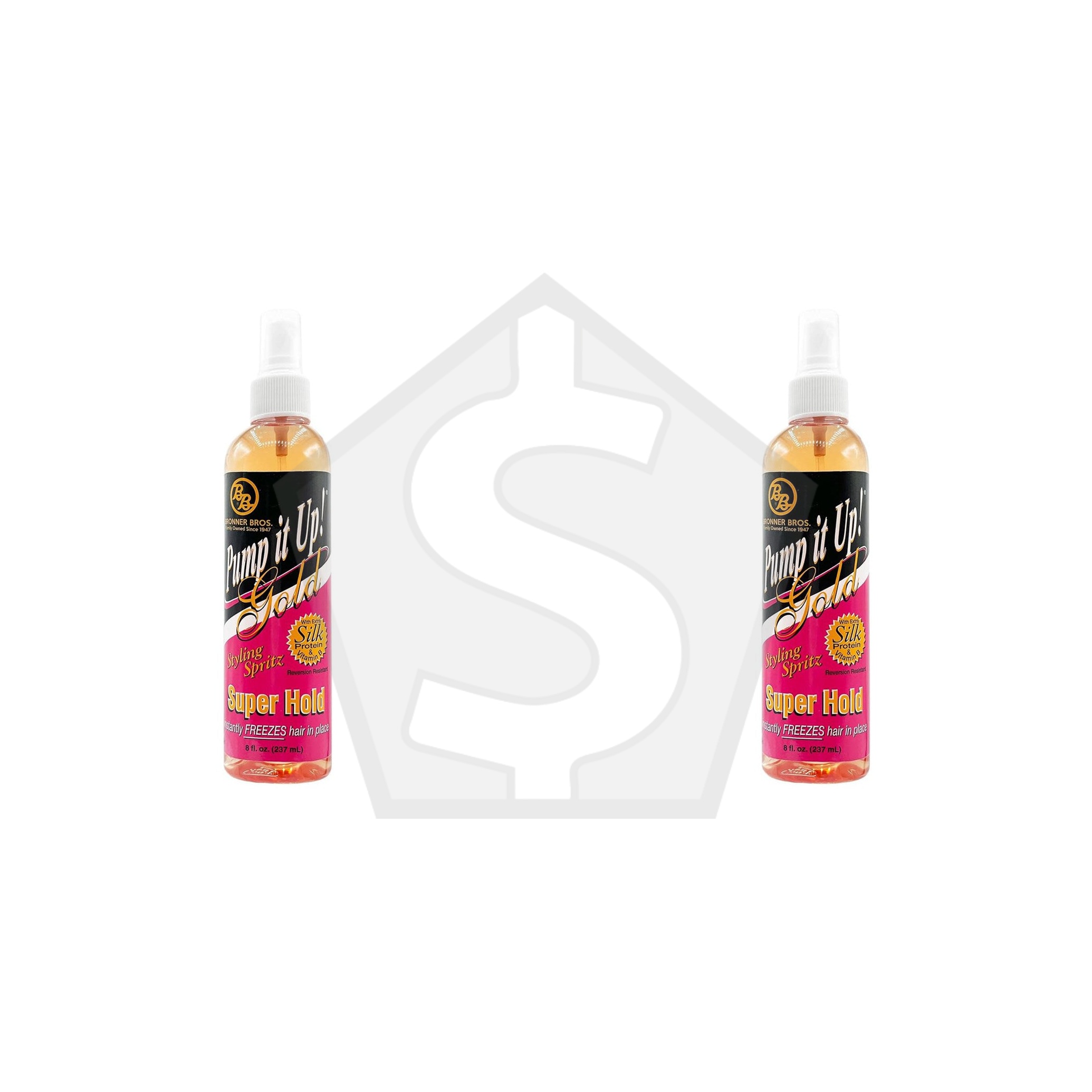 BRONNER BROTHERS Pump It Up Spritz [Gold] (8oz) - 80% VOC - Pack of 2