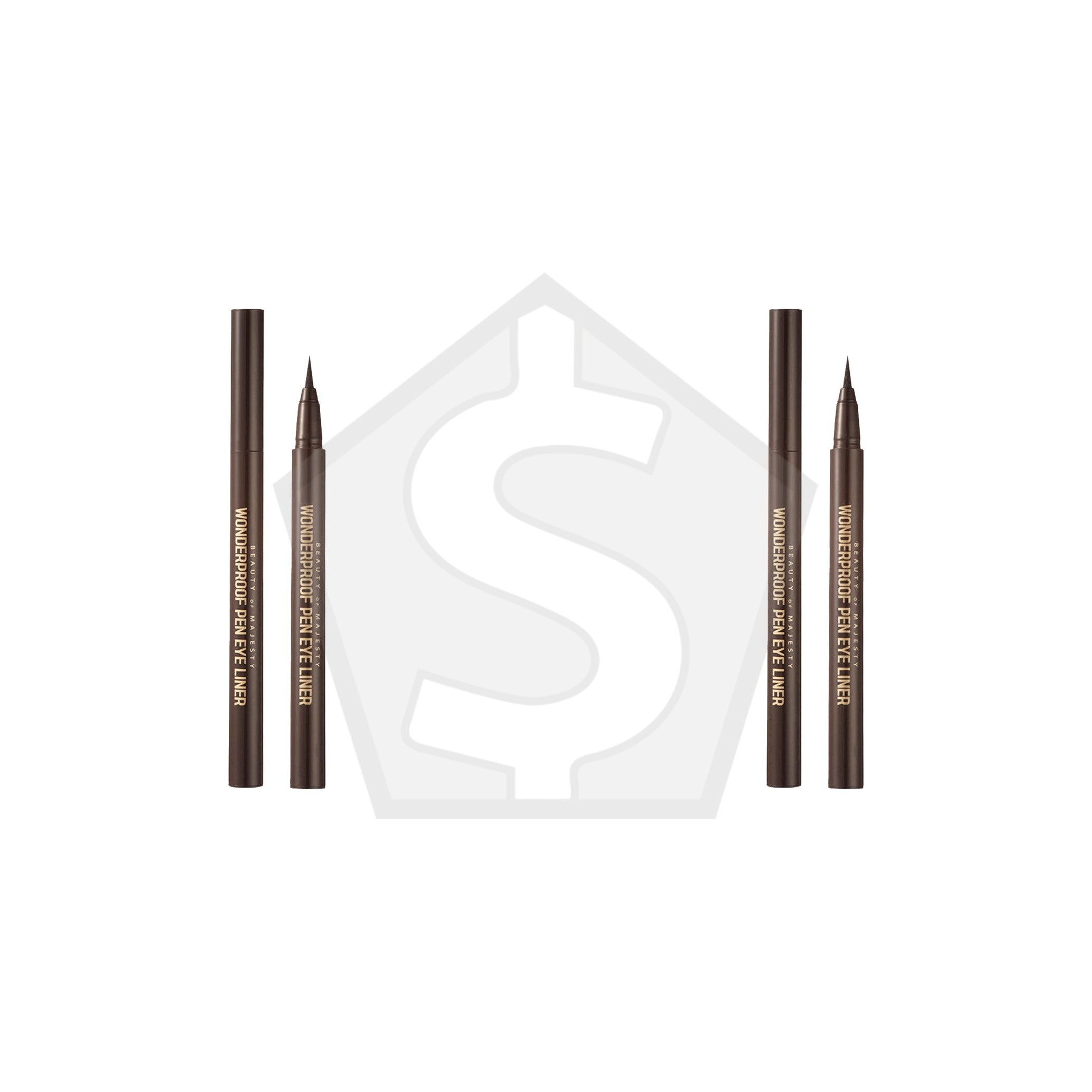 B.O.M Wonderproof Pen Eye Liner (0.017oz) - 02 Wonder Brown - Pack of 2