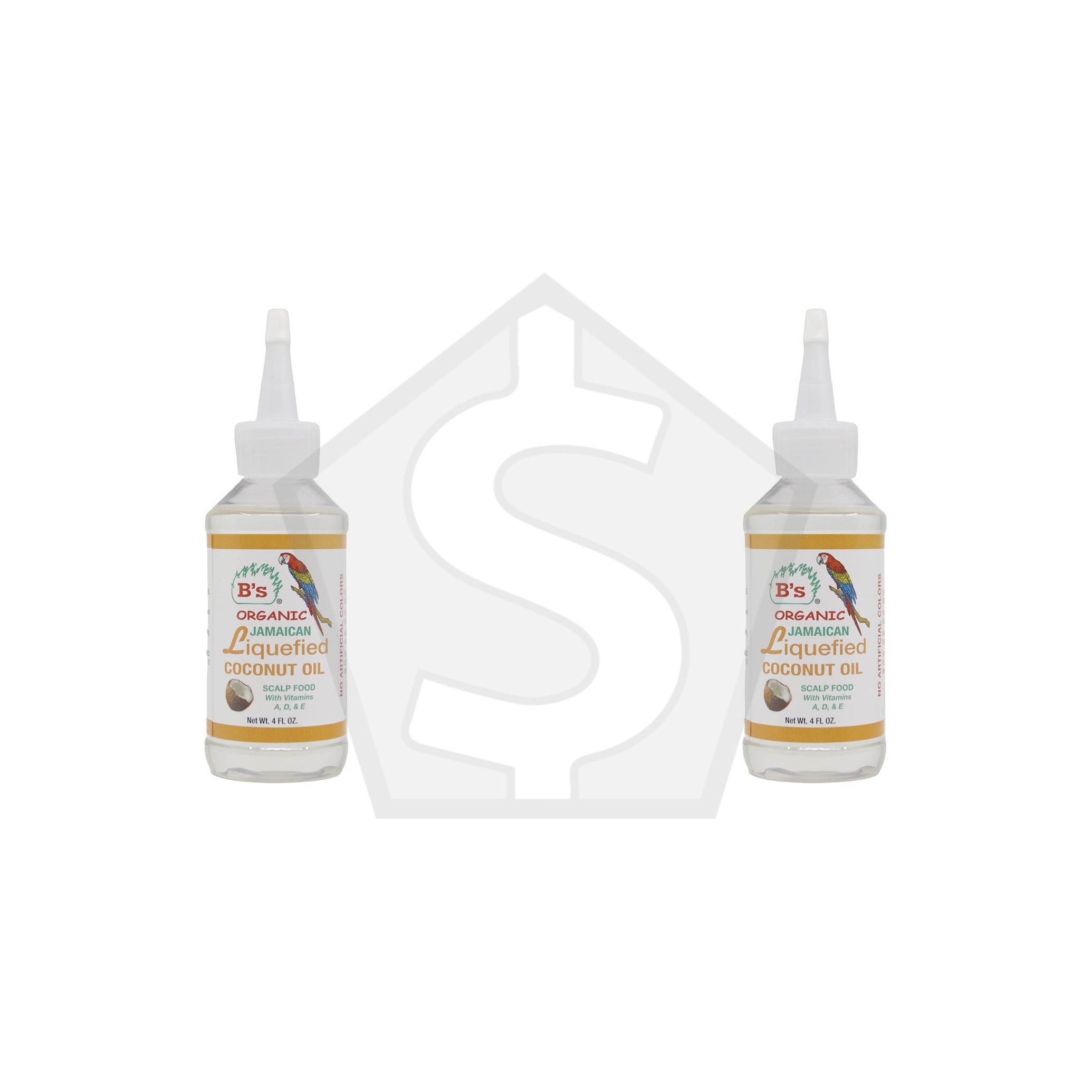 B'S ORGANIC Jamaican Liquefied Coconut Oil (4oz) - Pack of 2