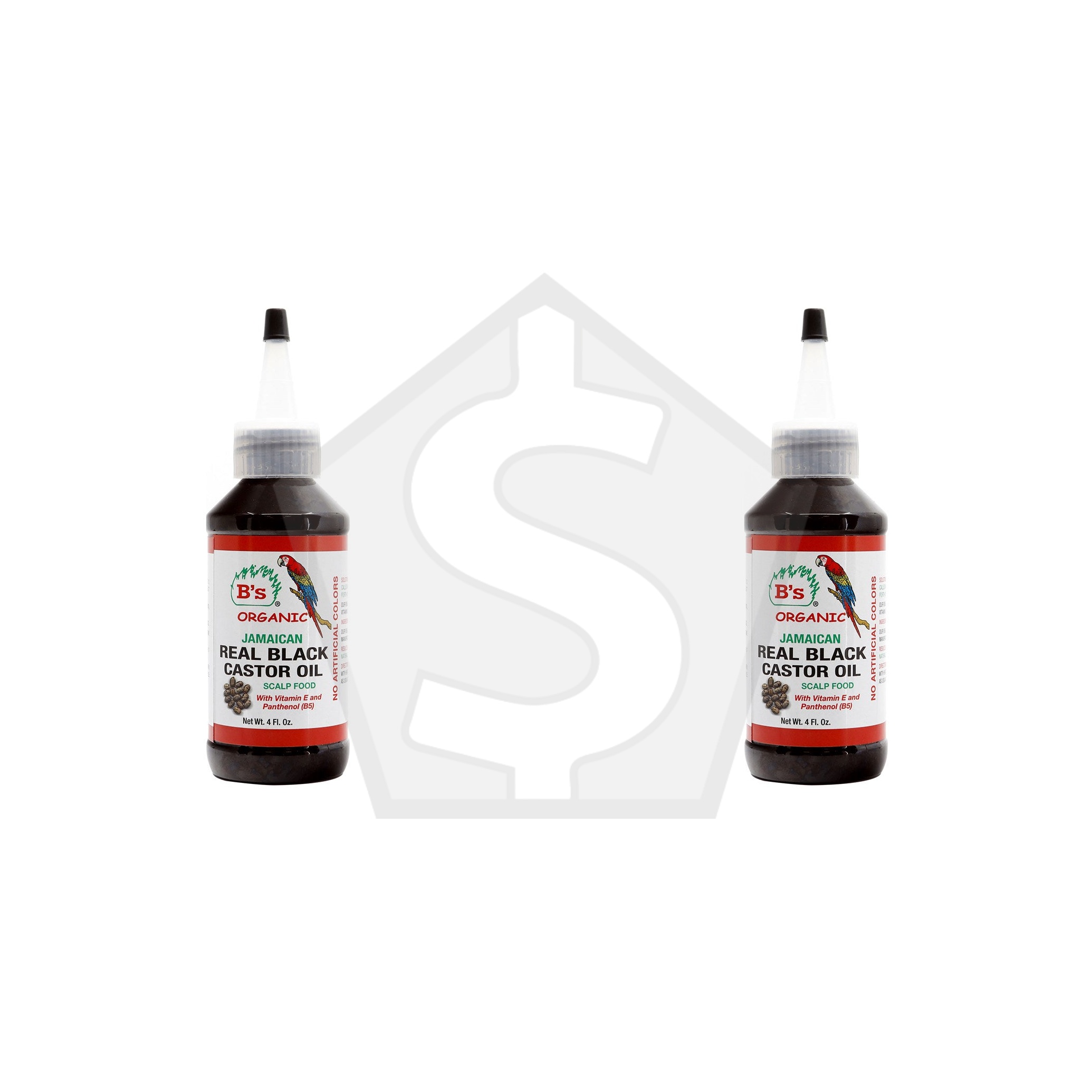 B'S ORGANIC Jamaican Black Castor Oil (4oz) - Pack of 2