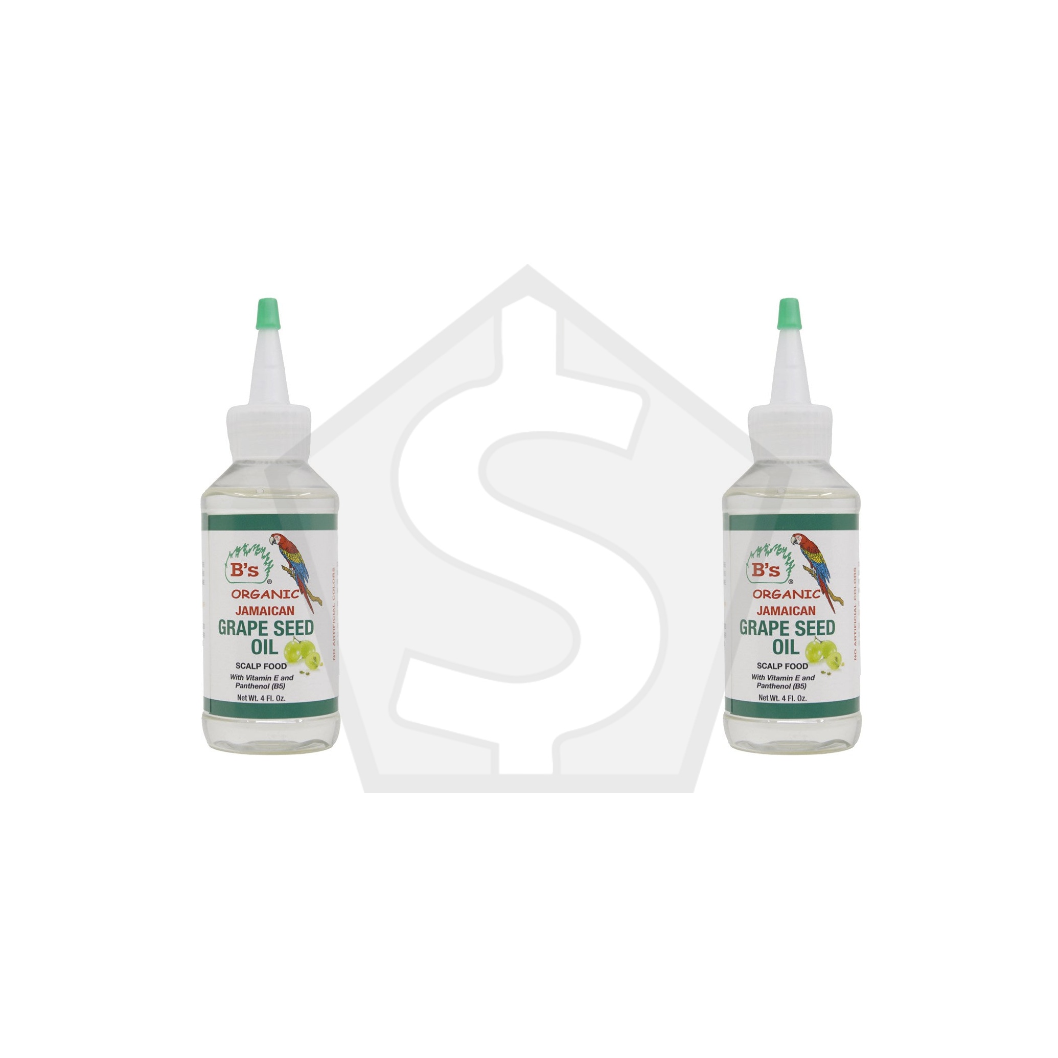 B'S ORGANIC Jamaican Grape Seed Oil (4oz) - Pack of 2