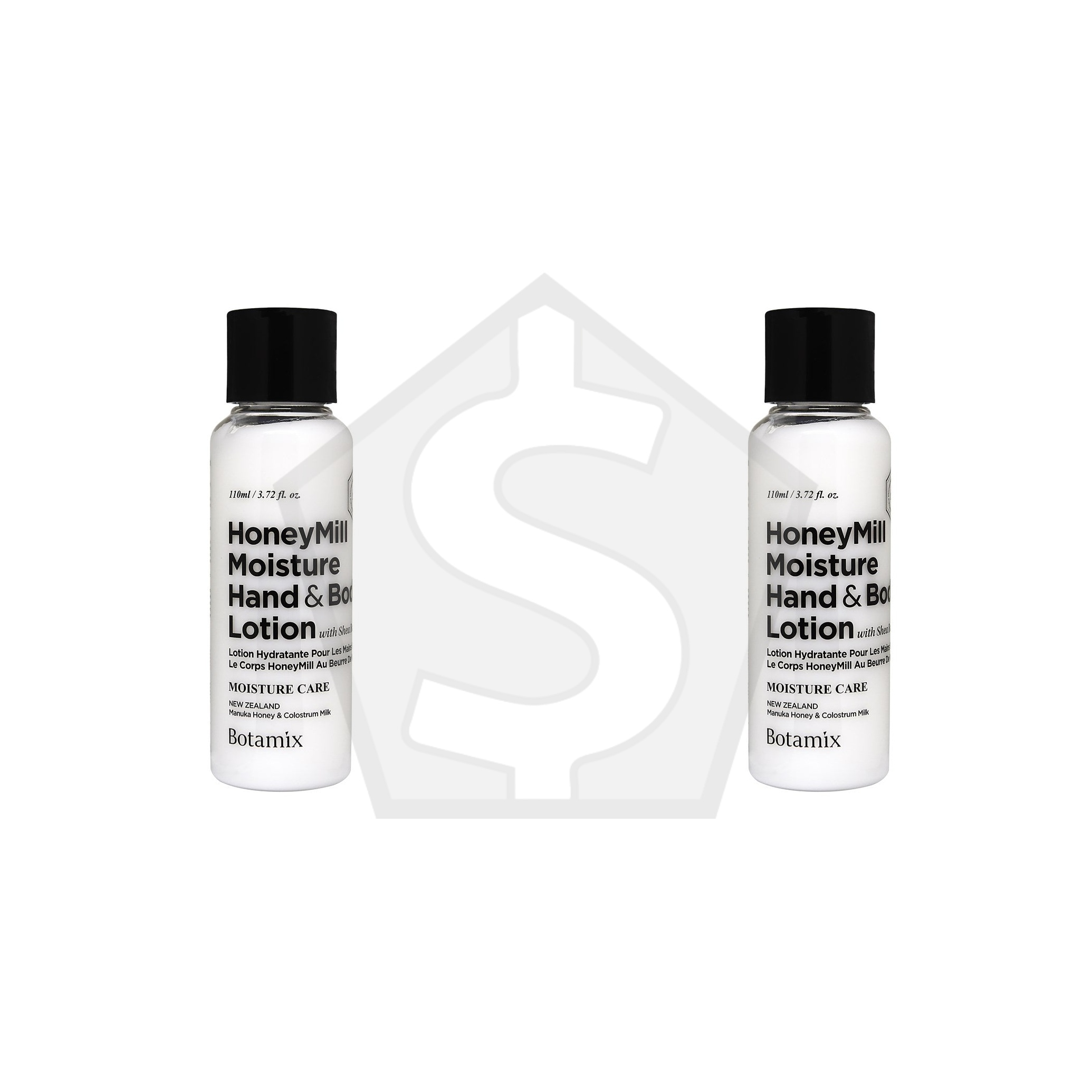 BOTAMIX HoneyMill Moisture Hand & Body Lotion with Shea Butter (3.72oz/110ml) - Pack of 2