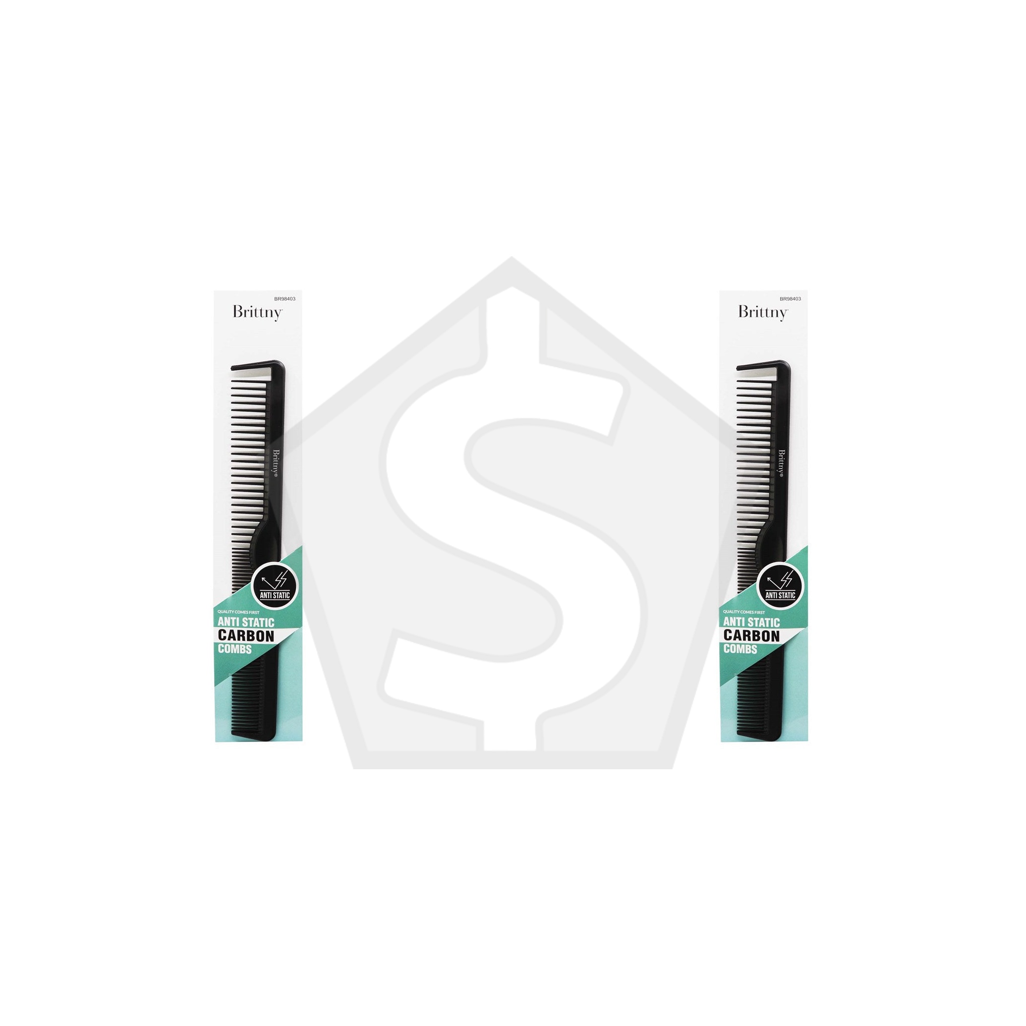 BRITTNY Anti Static Carbon Style Cutting Comb - Pack of 2